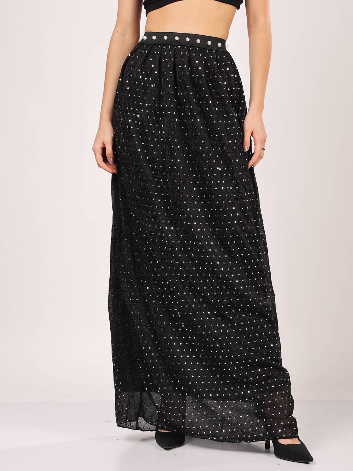     			Finian Black Blended Women's A-Line Skirt ( Pack of 1 )