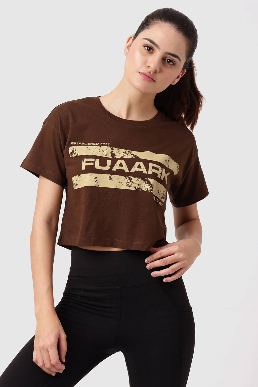     			Fuaark Brown Cotton Tees - Single