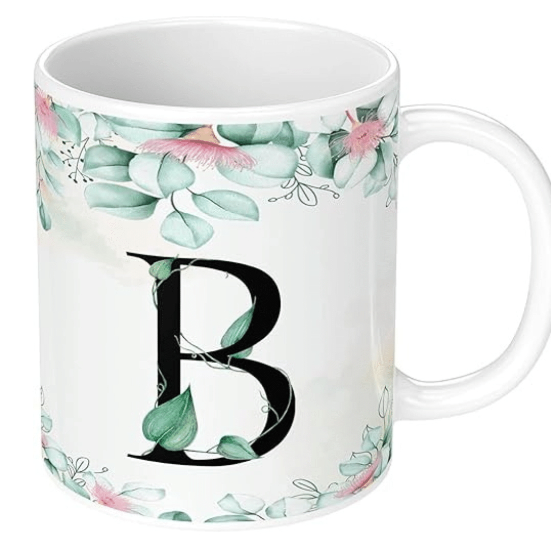 InShreys MUG Letter B Print Floral Ceramic Coffee Mug 330 mL ( Pack of 1 ) InShreys MUG Letter B Print Floral Ceramic Coffee Mug 330 mL ( Pack of 1 )