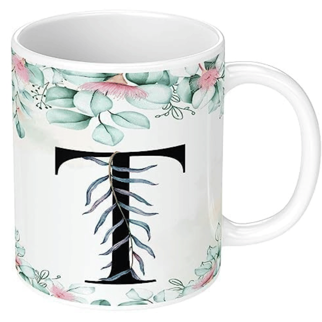     			InShreys Mug Letter T Print Ceramic Coffee Mug 330 mL ( Pack of 1 )