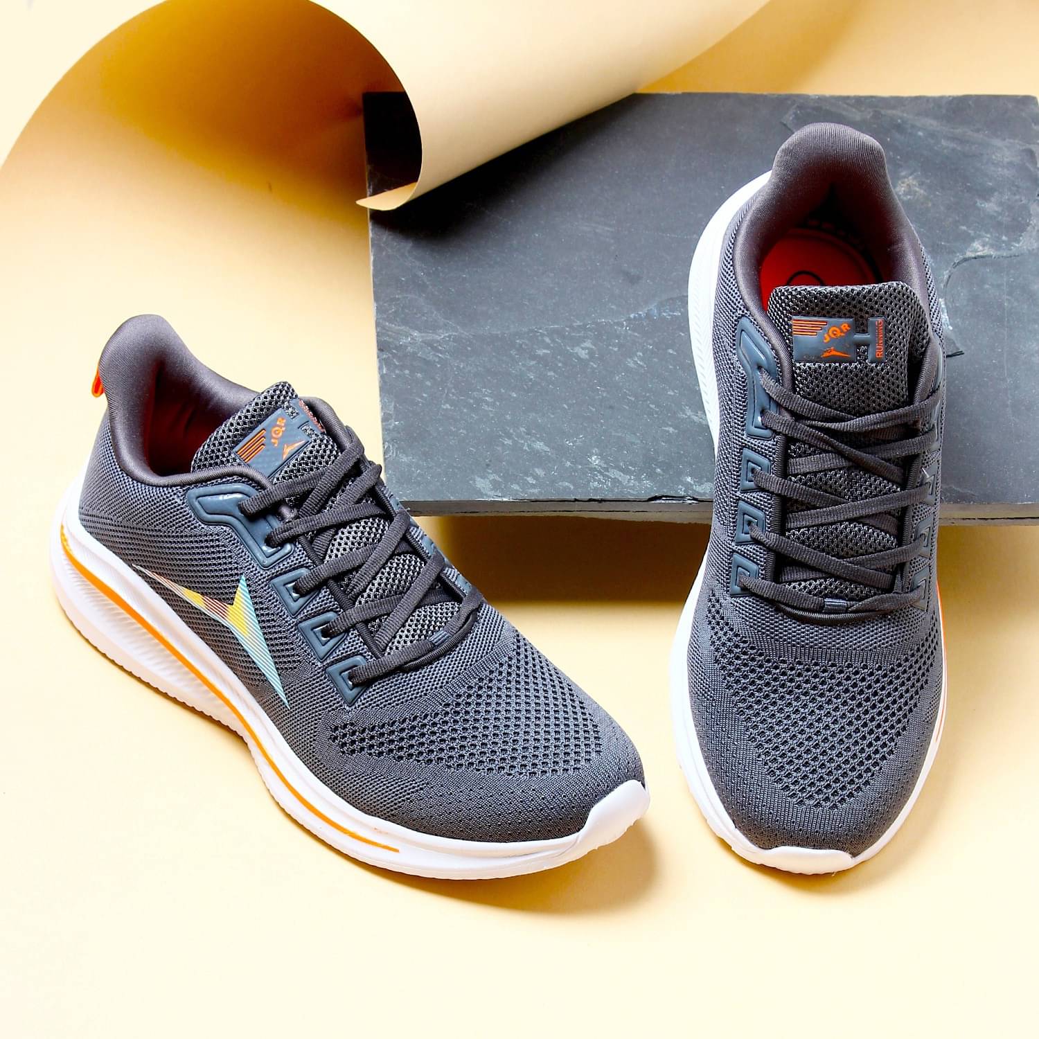     			JQR RAINBOW PLUS Dark Grey Men's Sports Running Shoes