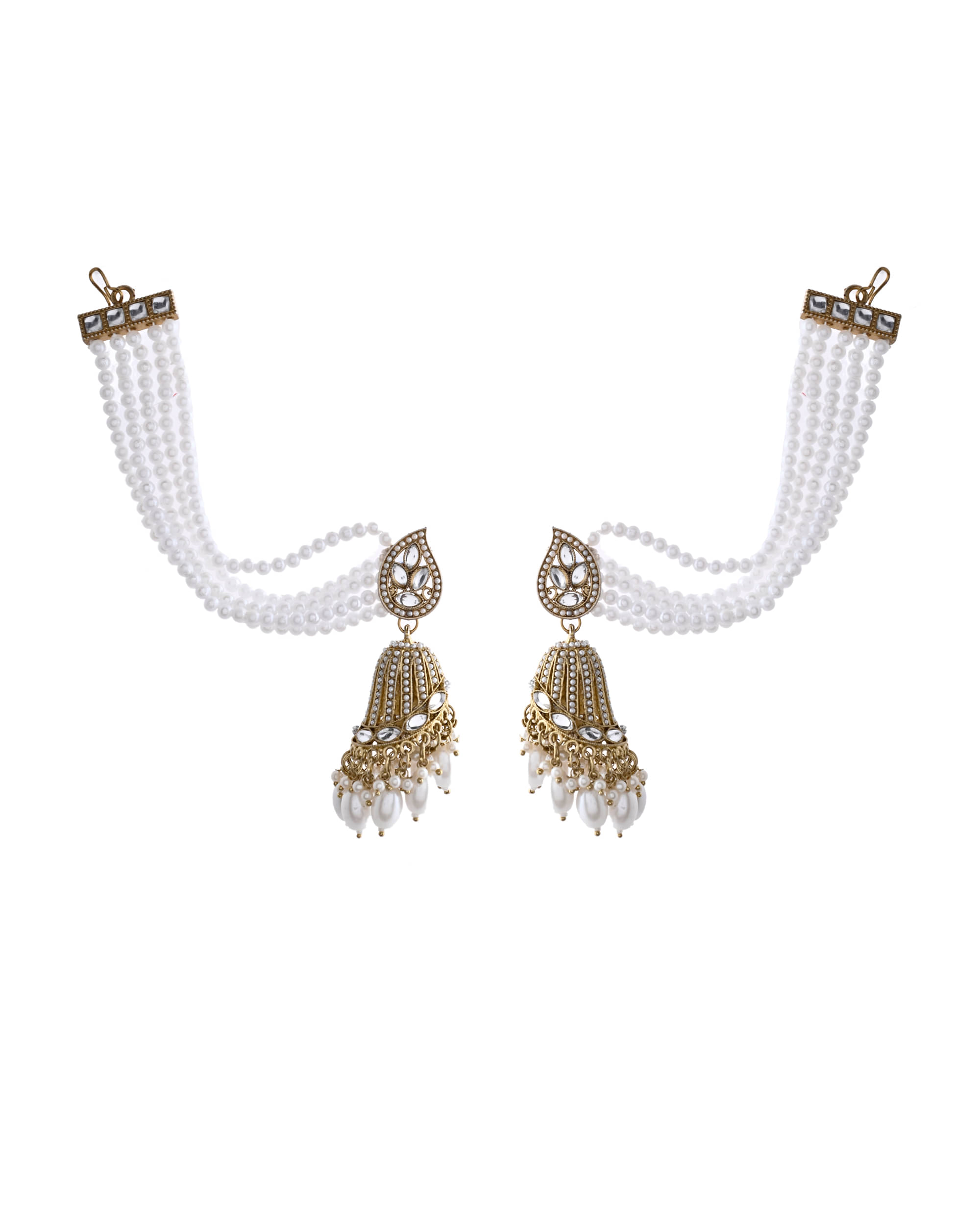     			Jewels Nest Golden Jhumki Earrings ( Pack of 1 )