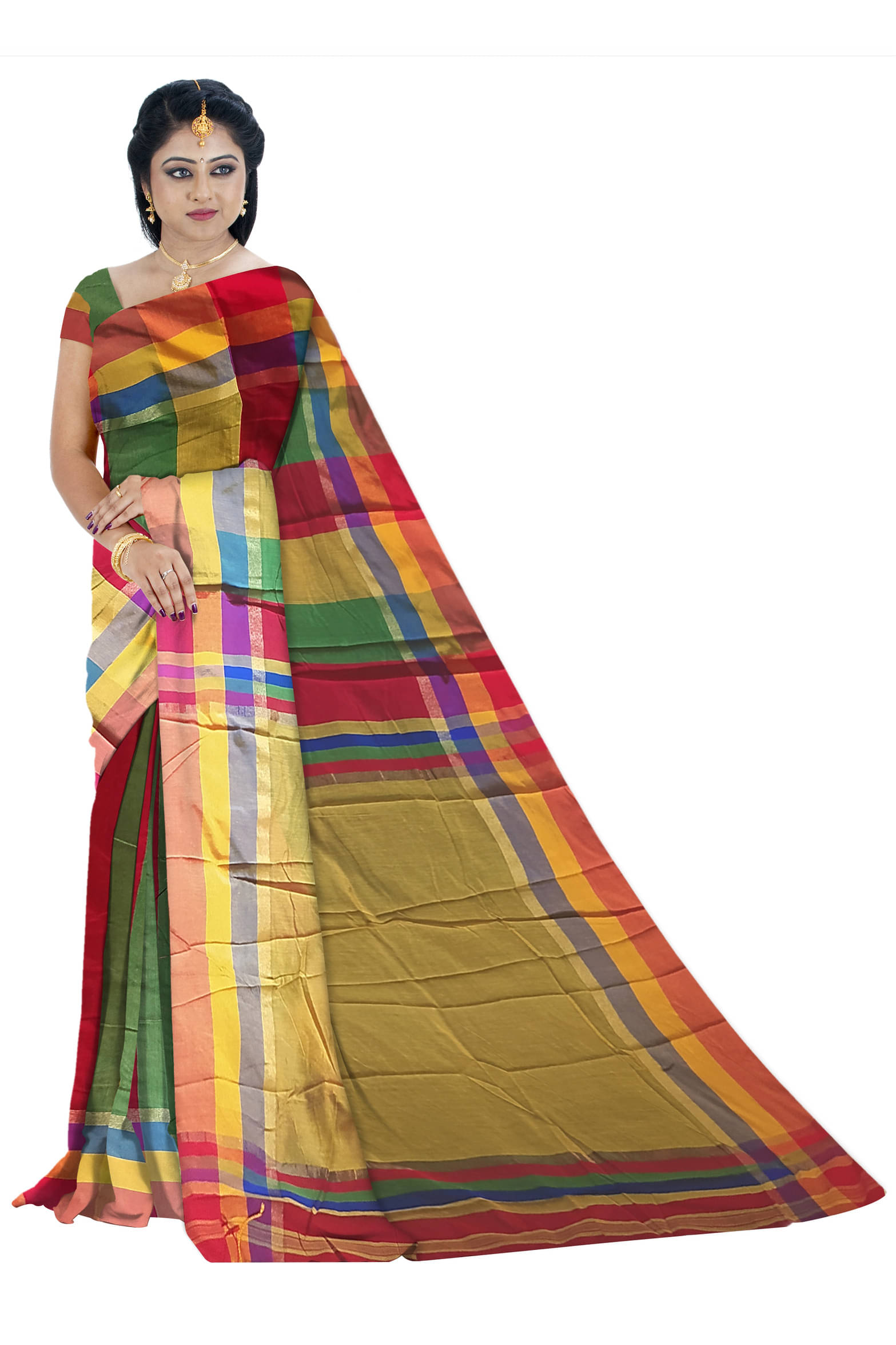 KAMANA TEXTILE QUALITY FASHION Cotton Silk Woven Saree With Unstitched Blouse Piece ( Yellow,Red,Light Green ) KAMANA TEXTILE QUALITY FASHION Cotton Silk Woven Saree With Unstitched Blouse Piece ( Yellow,Red,Light Green )