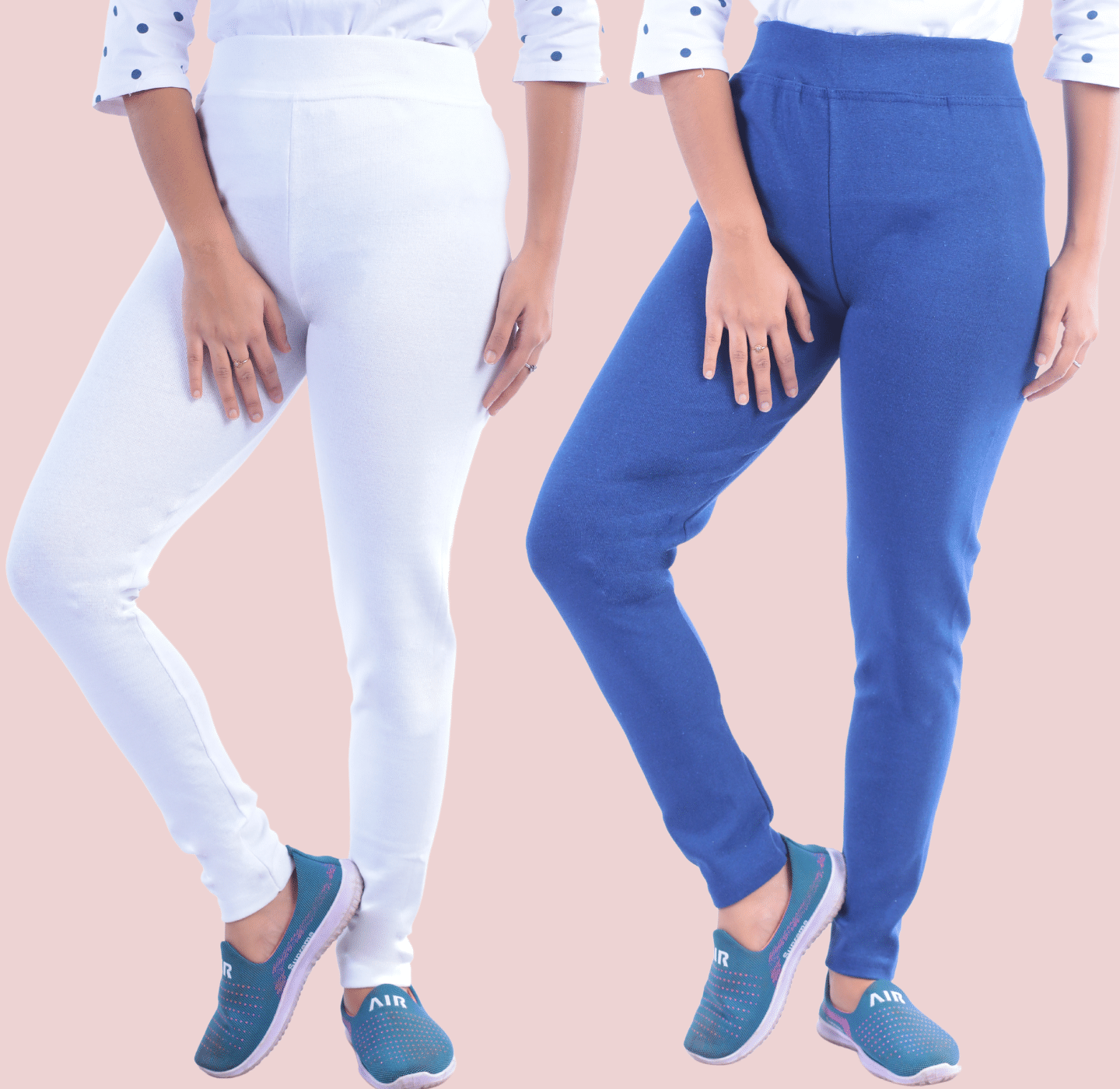     			KARARO - Cotton Blend Skinny Fit White Women's Jeggings ( Pack of 2 )