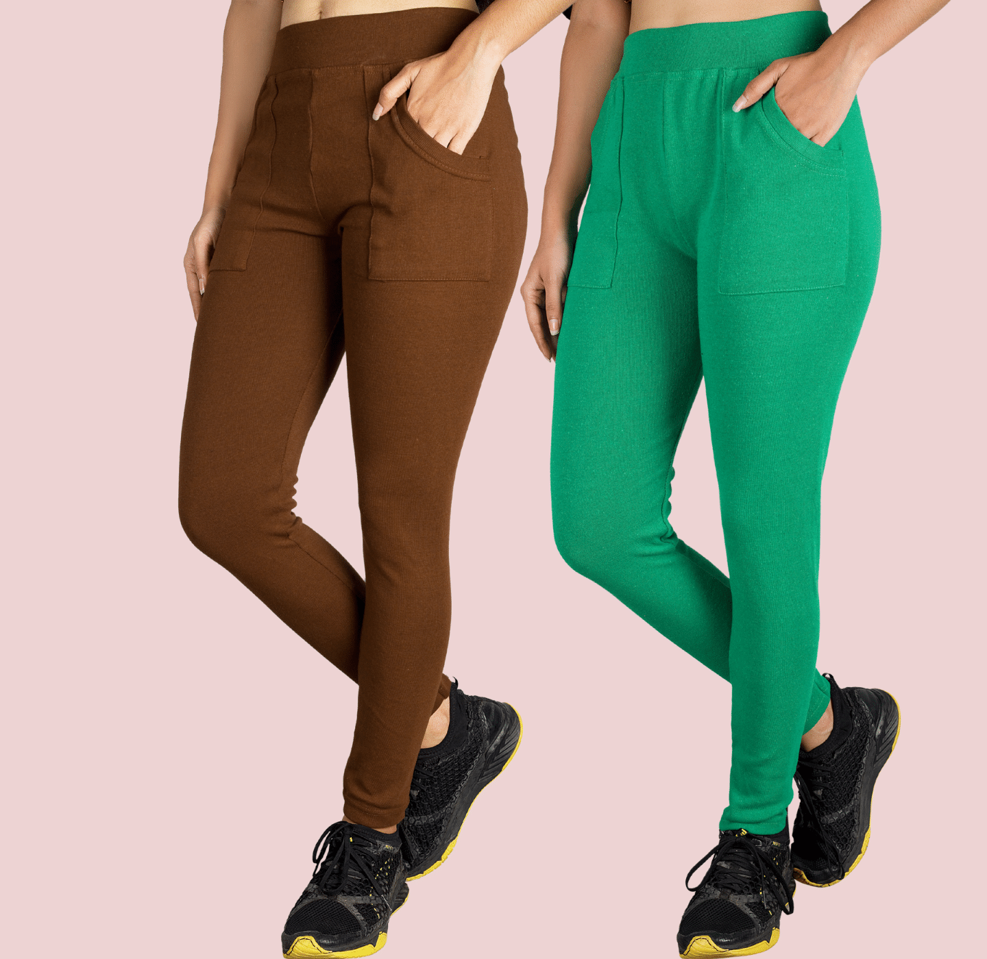     			KARARO - Cotton Blend Skinny Fit Rust Women's Jeggings ( Pack of 2 )