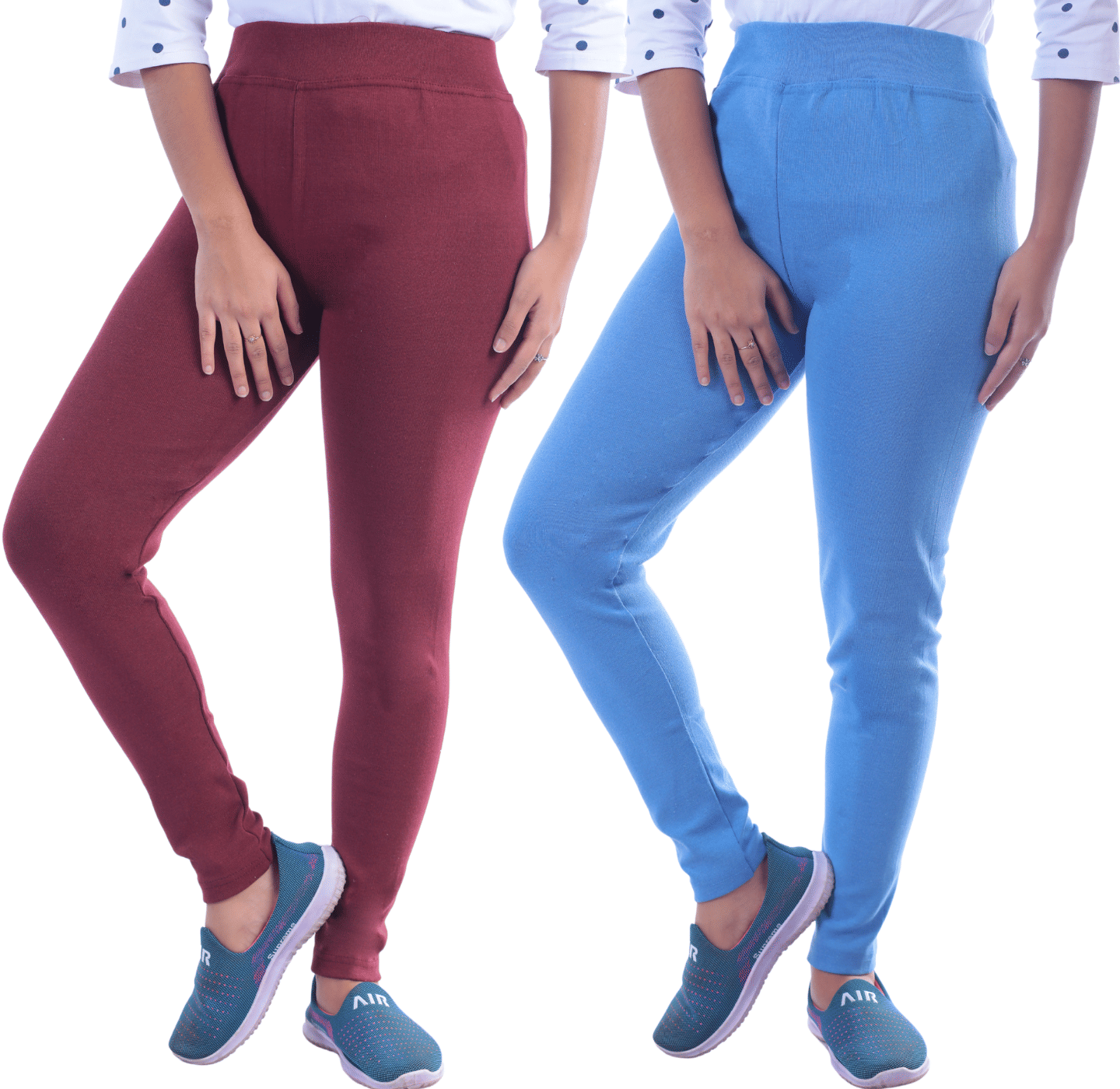     			KARARO - Cotton Blend Skinny Fit Maroon Women's Jeggings ( Pack of 2 )