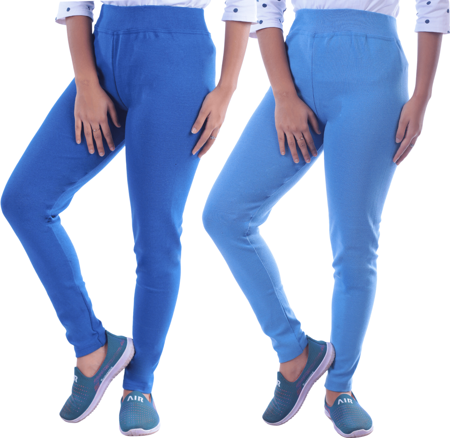     			KARARO - Cotton Blend Skinny Fit Blue Women's Jeggings ( Pack of 2 )