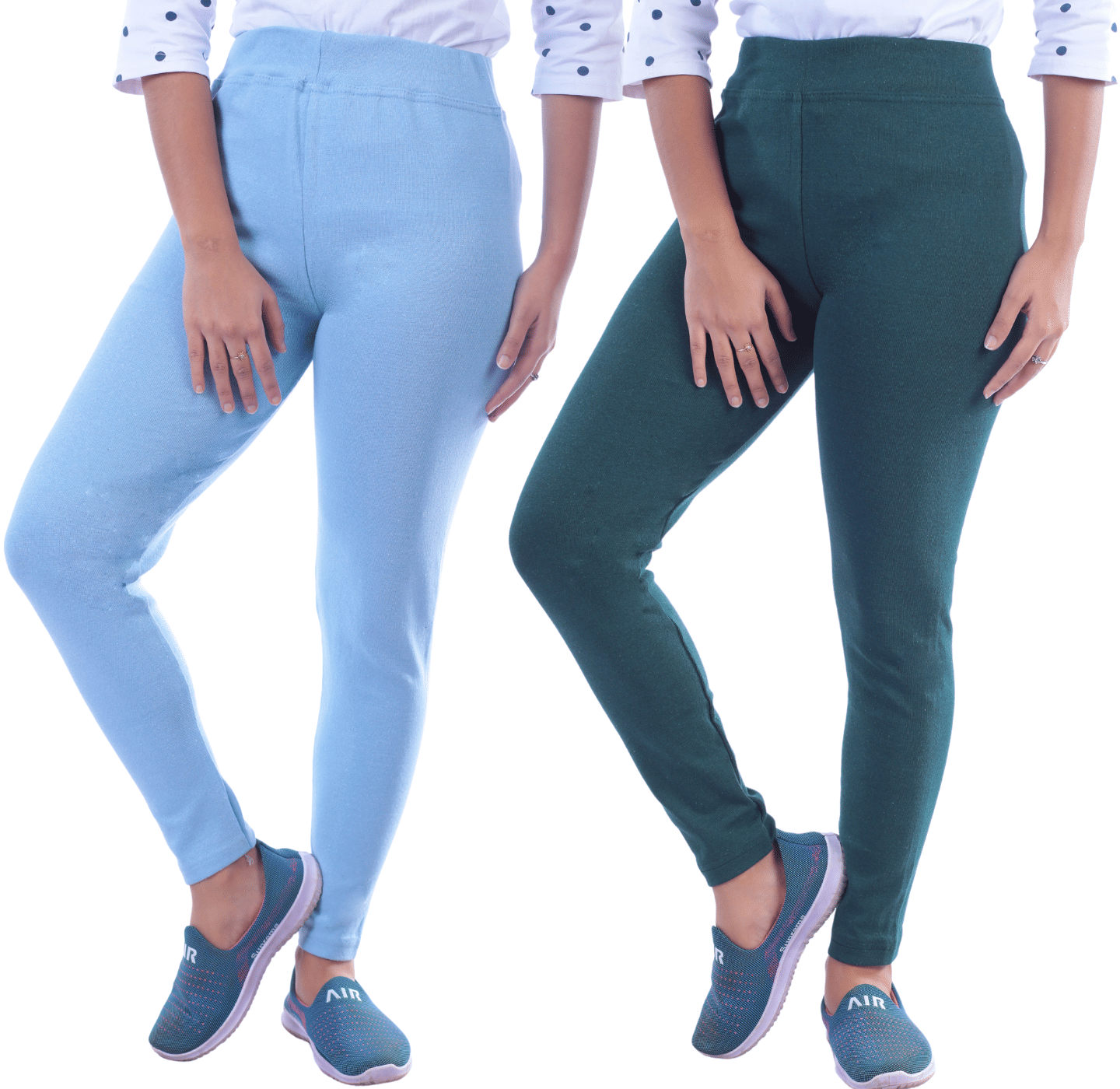     			KARARO - Cotton Blend Skinny Fit Light Blue Women's Jeggings ( Pack of 2 )