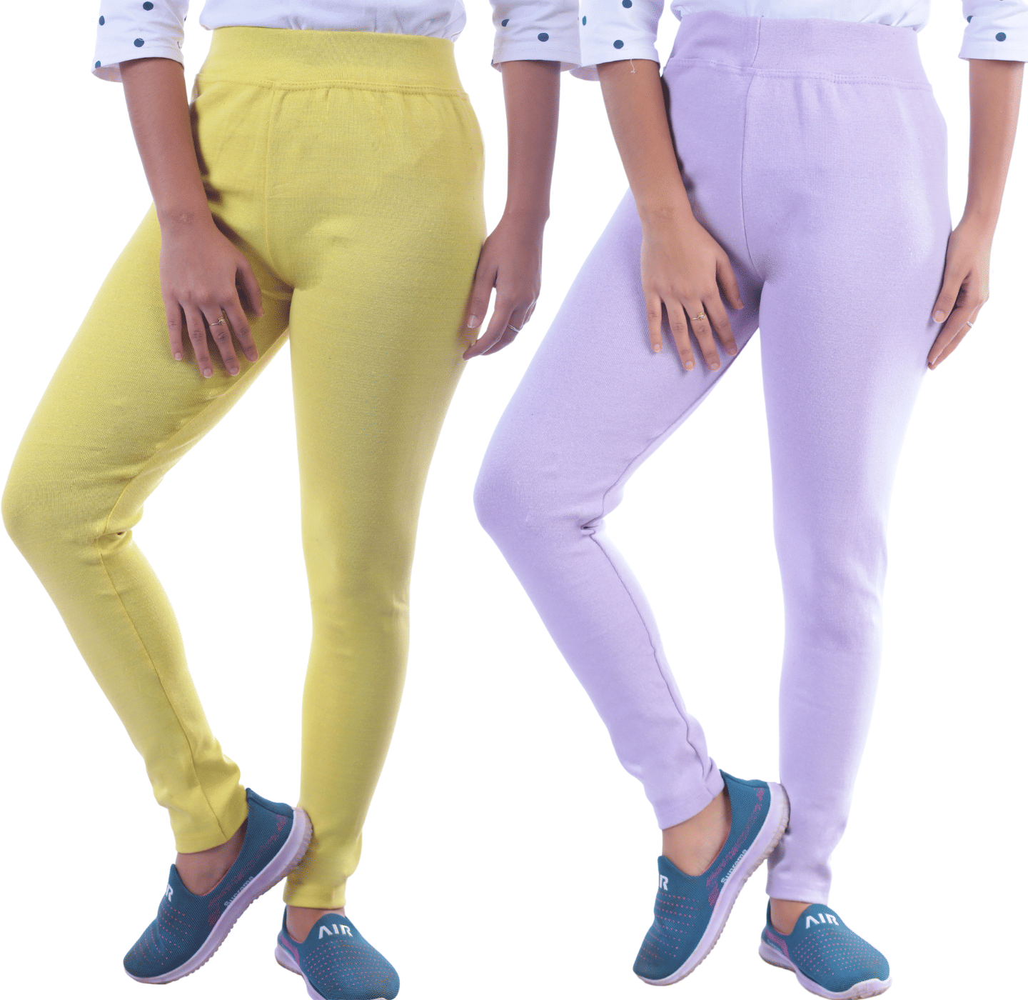     			KARARO - Cotton Blend Skinny Fit Lime Green Women's Jeggings ( Pack of 2 )