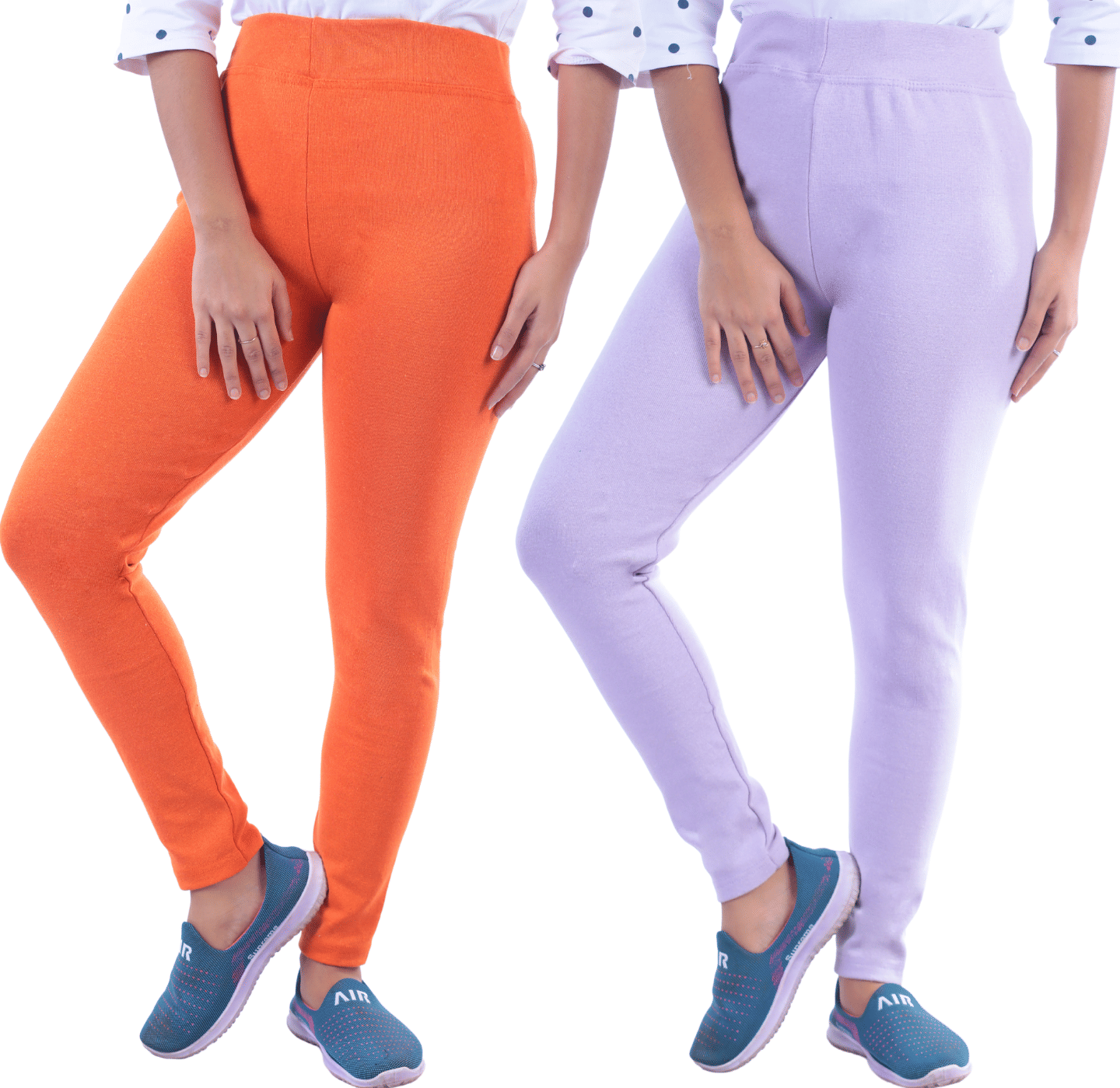     			KARARO - Cotton Blend Skinny Fit Orange Women's Jeggings ( Pack of 2 )