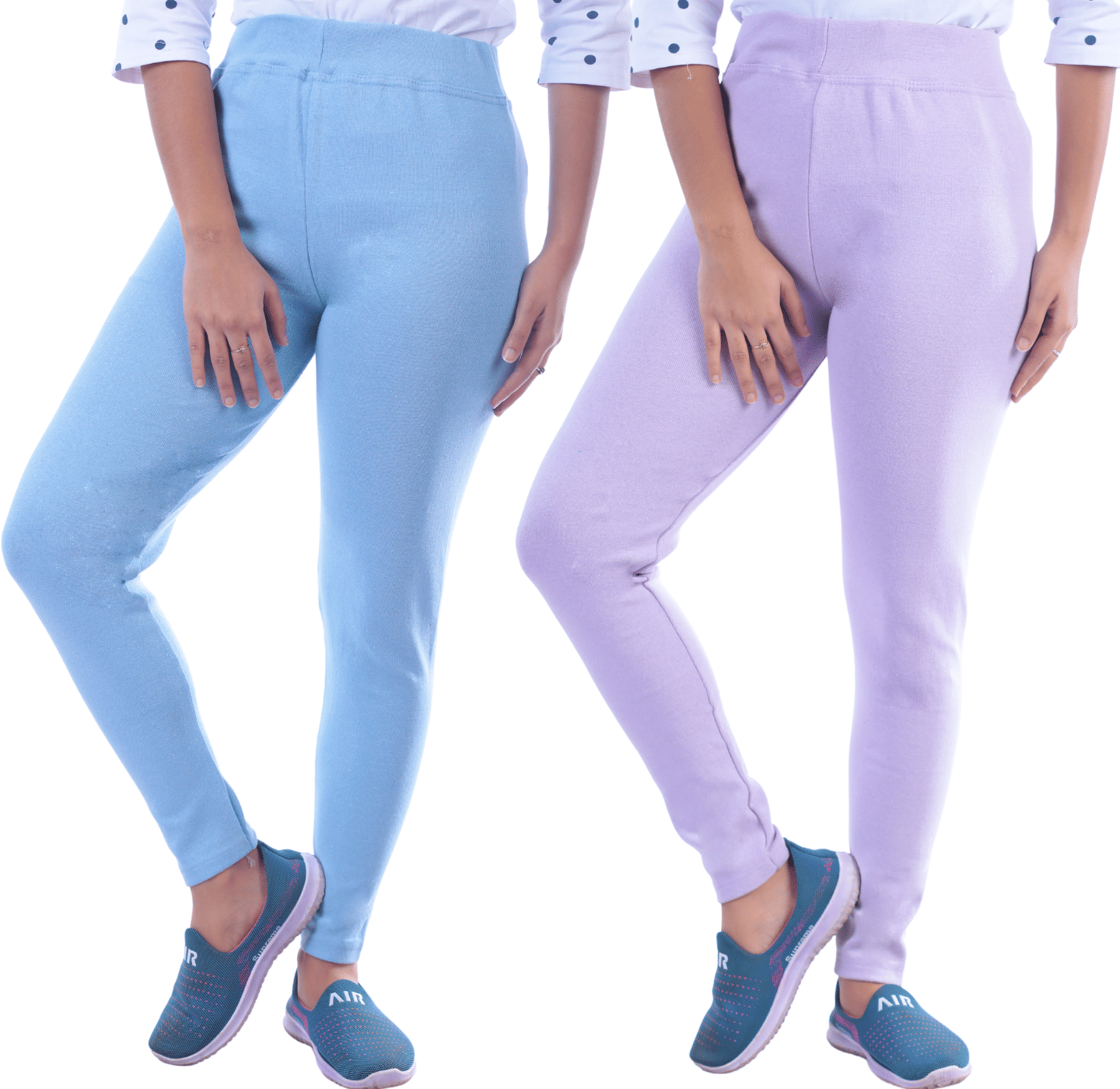     			KARARO - Cotton Blend Skinny Fit Light Blue Women's Jeggings ( Pack of 2 )