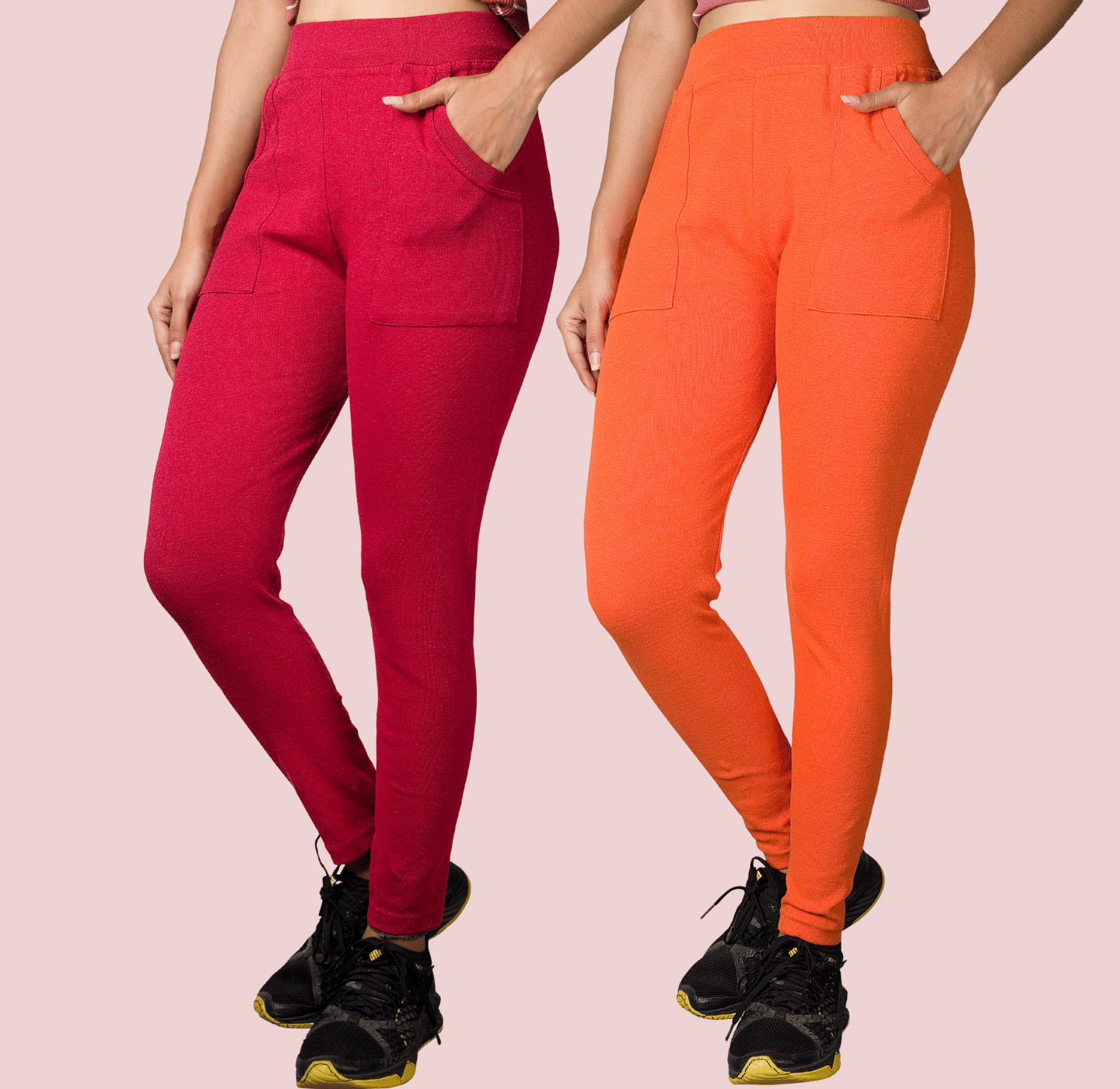     			KARARO - Cotton Blend Skinny Fit Maroon Women's Jeggings ( Pack of 2 )