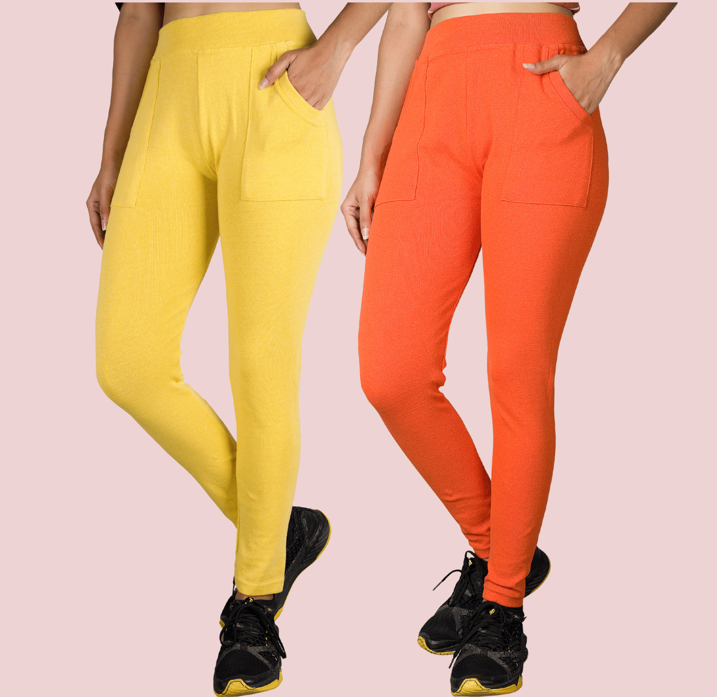    			KARARO - Cotton Blend Skinny Fit Lime Green Women's Jeggings ( Pack of 2 )