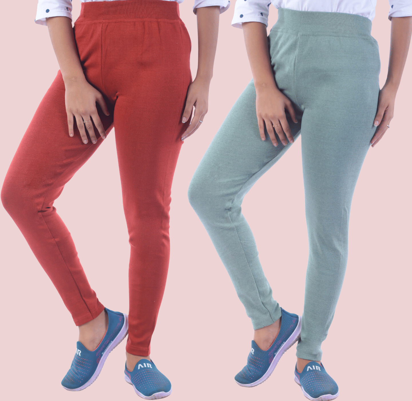     			KARARO - Cotton Blend Skinny Fit Red Women's Jeggings ( Pack of 2 )