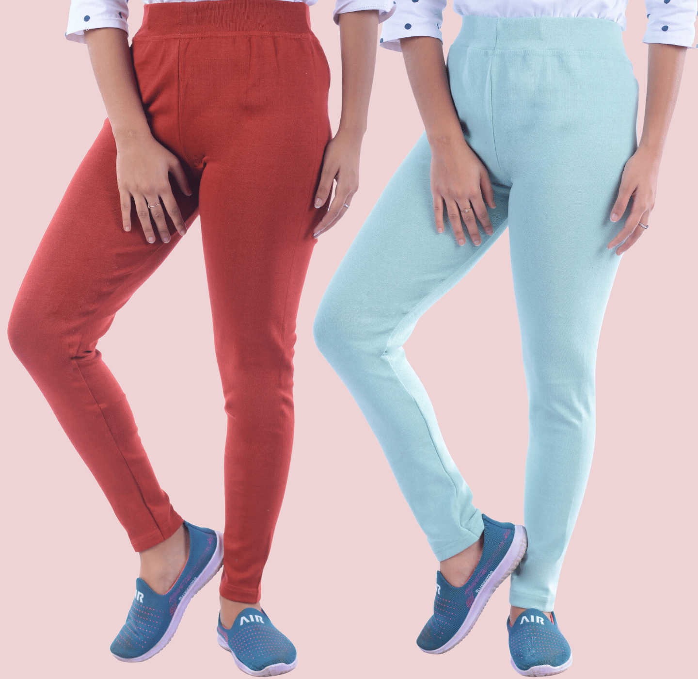     			KARARO - Cotton Blend Skinny Fit Maroon Women's Jeggings ( Pack of 2 )
