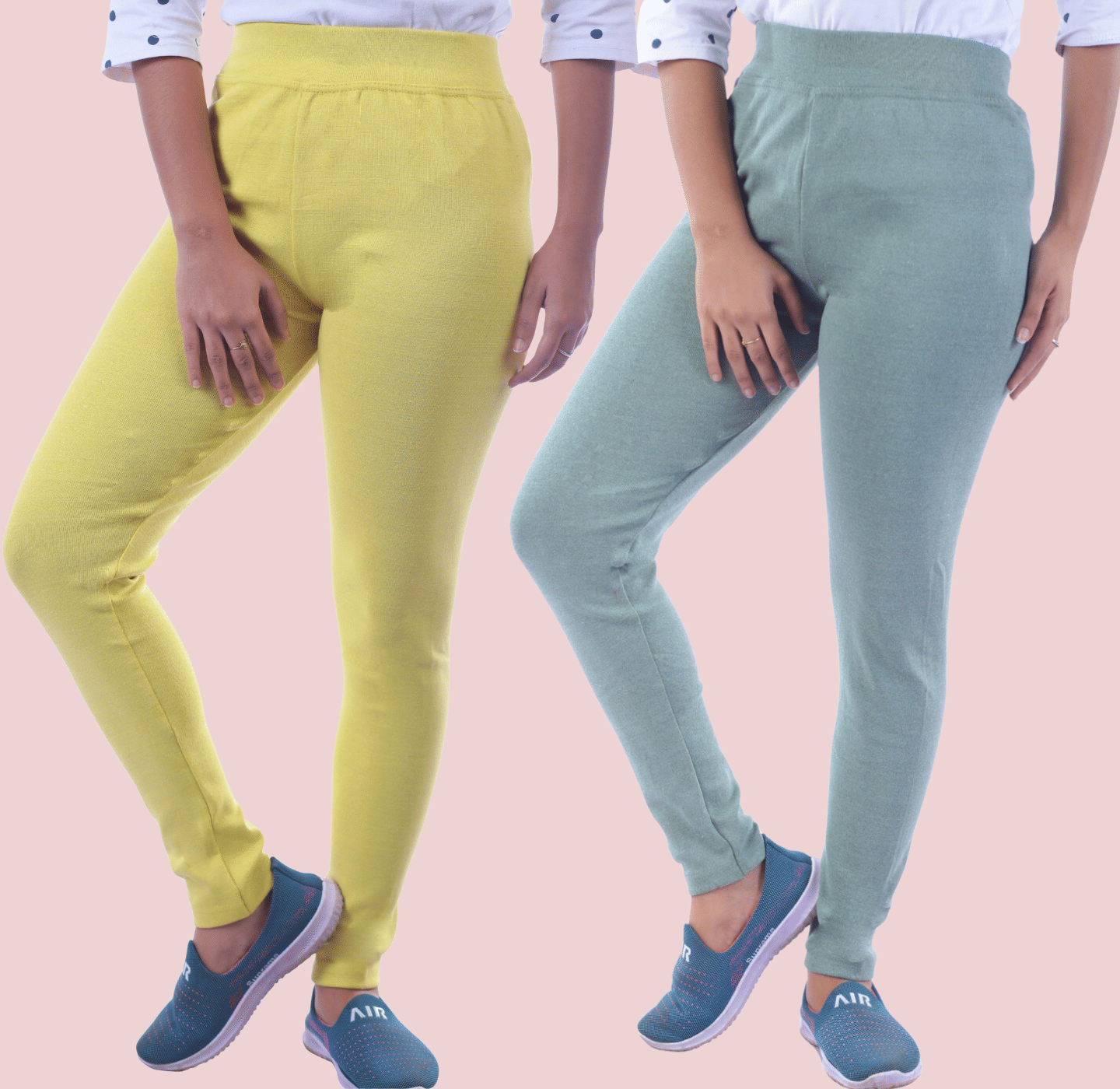     			KARARO - Cotton Blend Skinny Fit Yellow Women's Jeggings ( Pack of 2 )