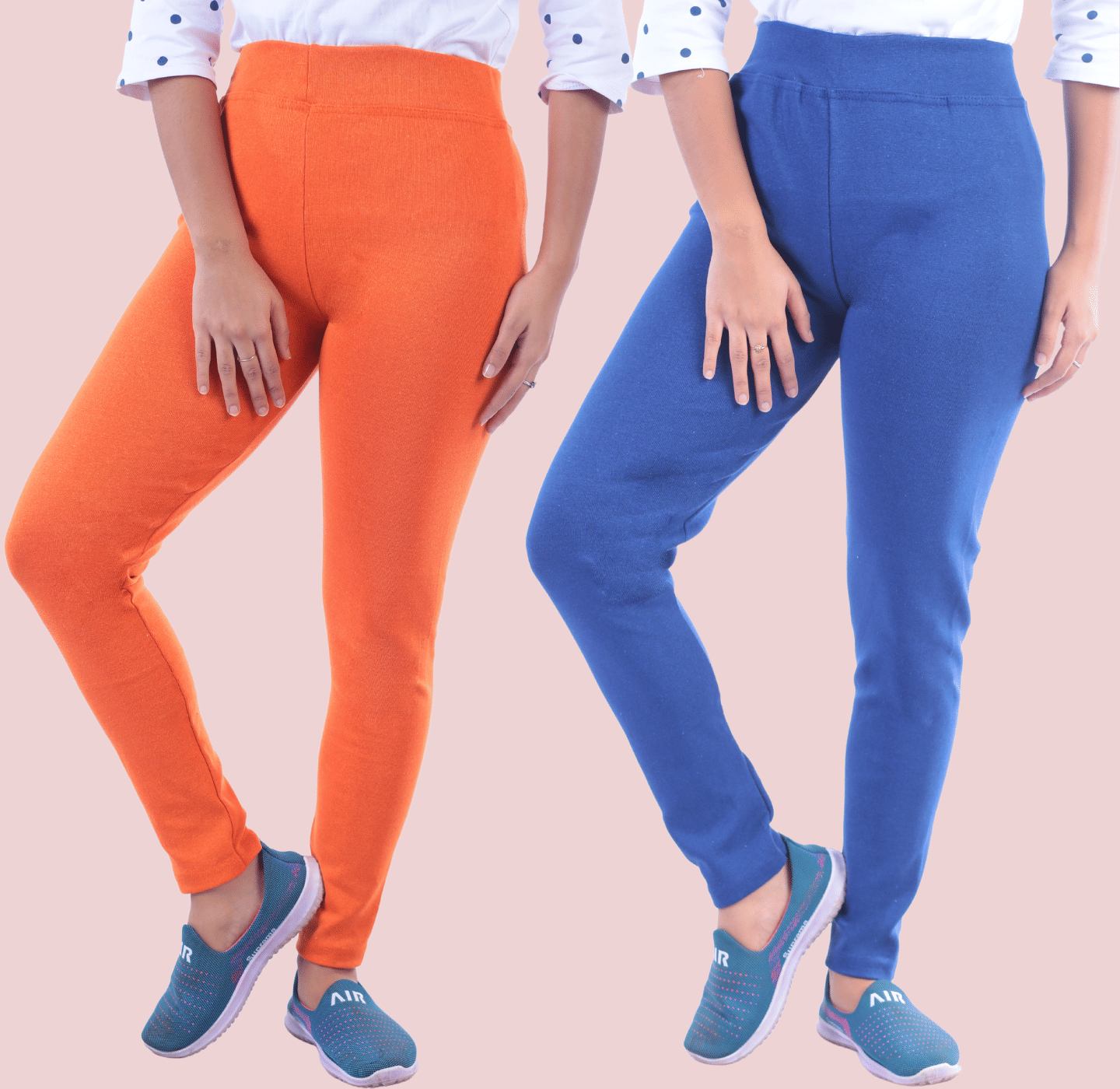     			KARARO - Cotton Blend Skinny Fit Orange Women's Jeggings ( Pack of 2 )