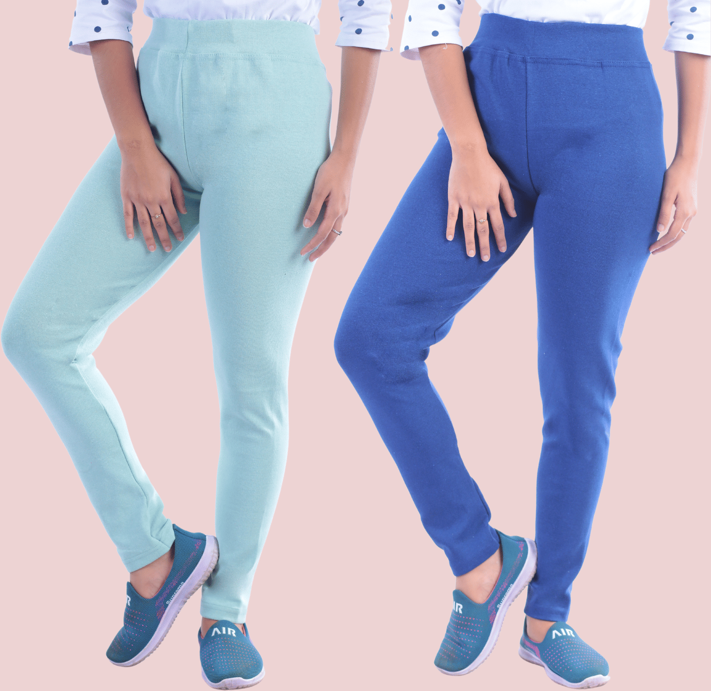     			KARARO - Cotton Blend Skinny Fit Mint Green Women's Jeggings ( Pack of 2 )