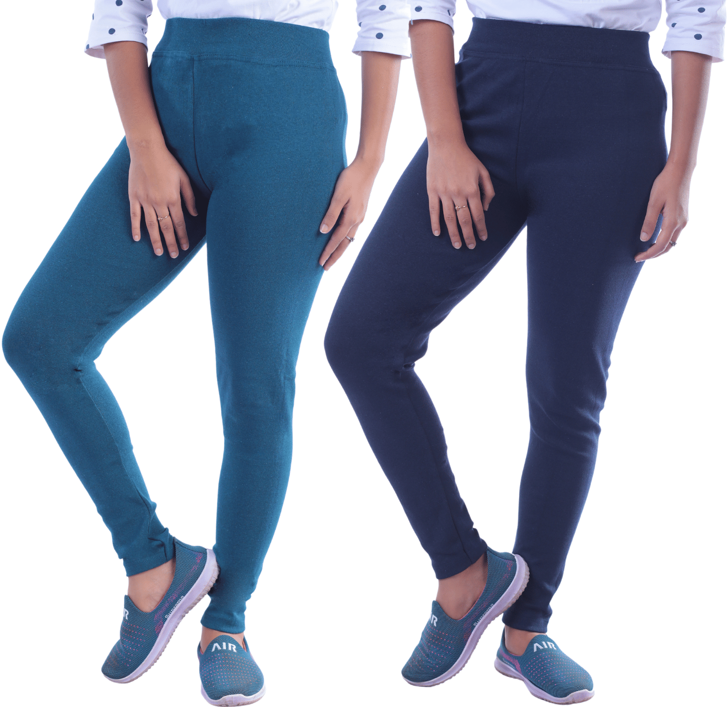     			KARARO JEGGINGS - Cotton Blend Skinny Fit Beige Women's Jeggings ( Pack of 2 )