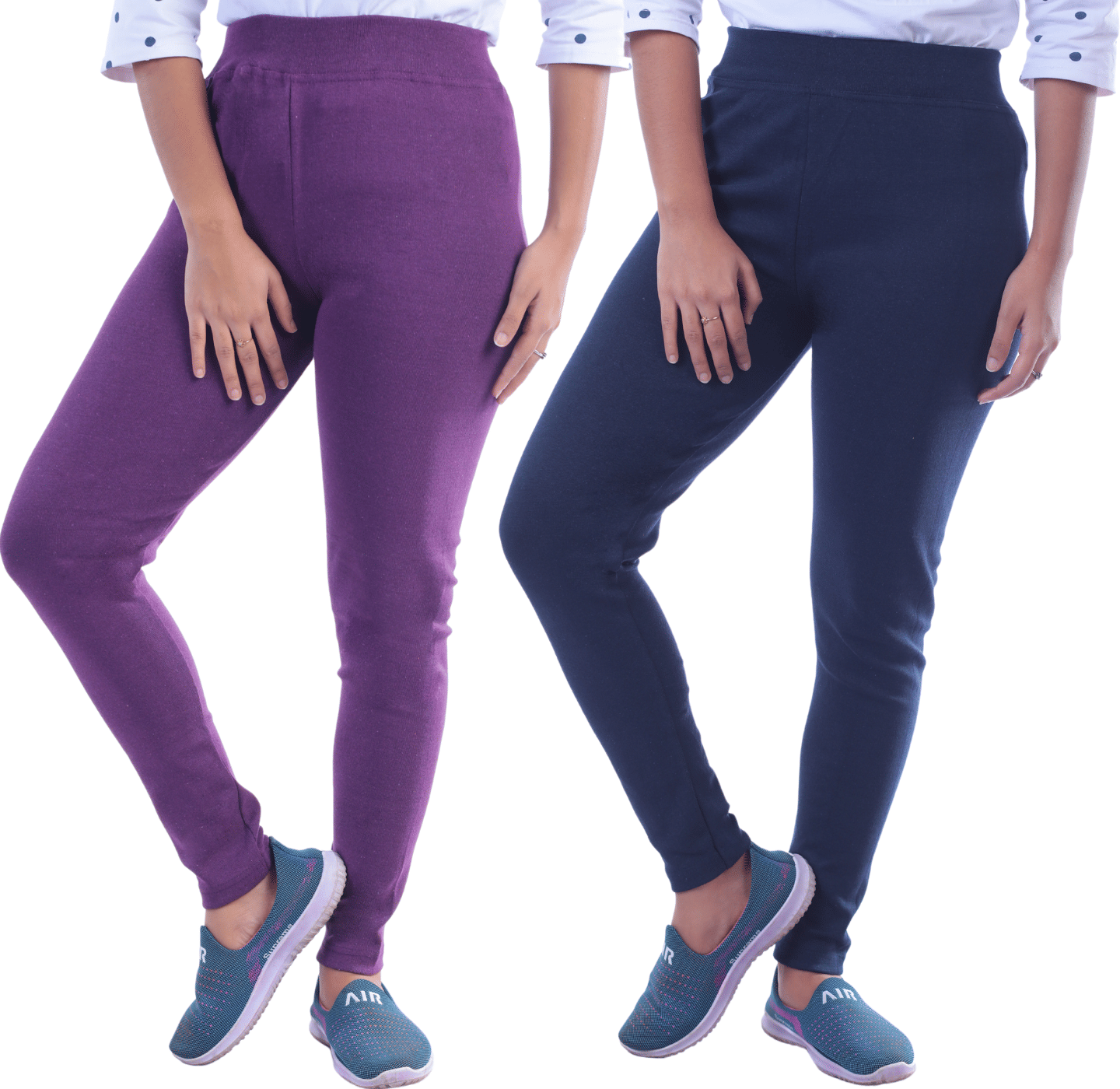     			KARARO JEGGINGS - Cotton Blend Skinny Fit Purple Women's Jeggings ( Pack of 2 )