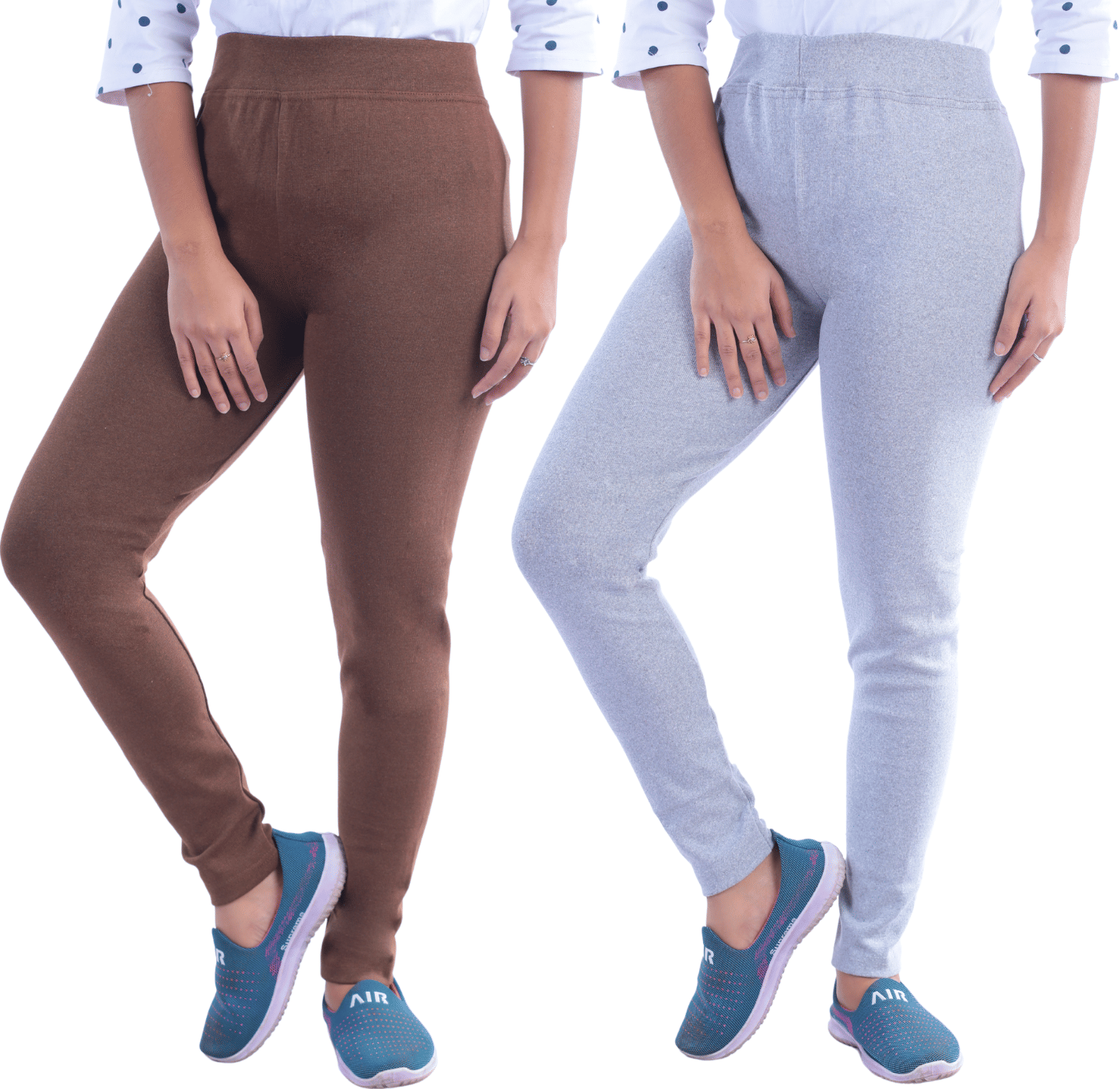     			KARARO JEGGINGS - Cotton Blend Skinny Fit Brown Women's Jeggings ( Pack of 2 )