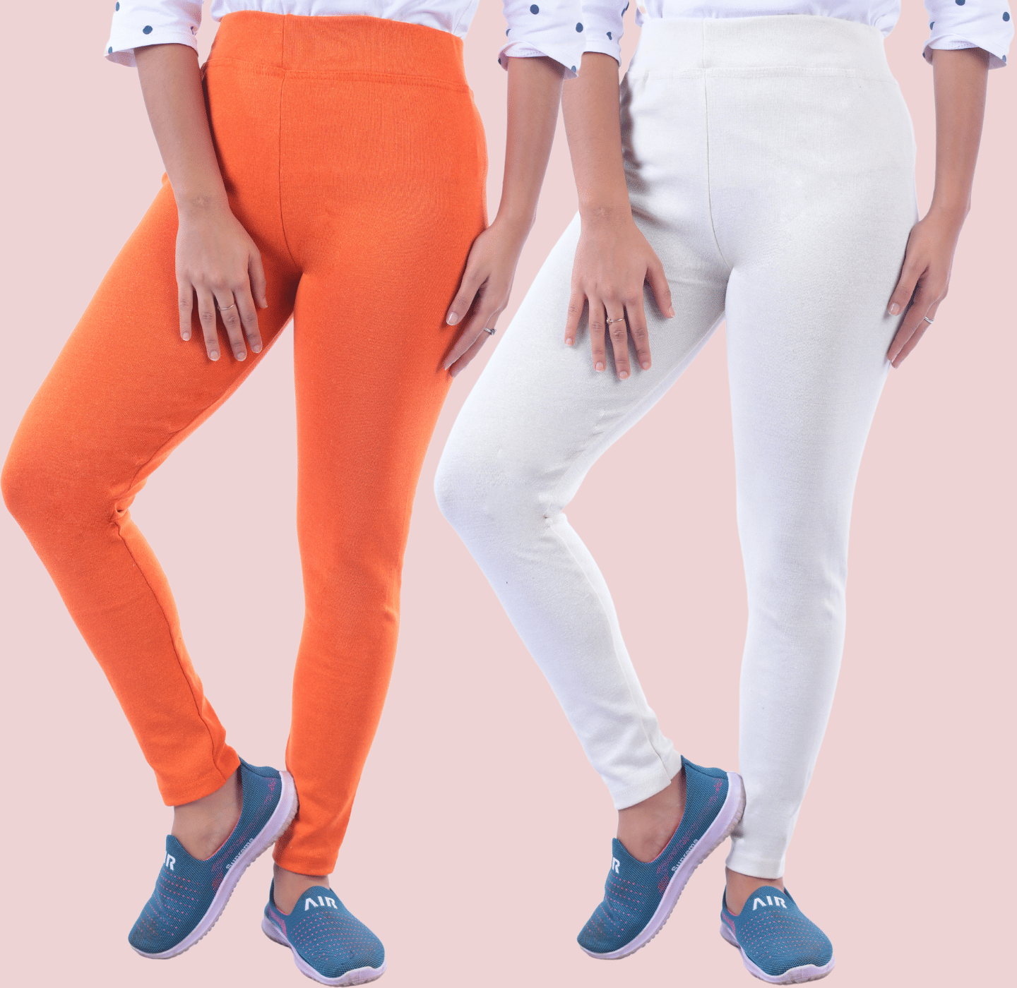     			KARARO JEGGINGS - Cotton Blend Skinny Fit Orange Women's Jeggings ( Pack of 2 )