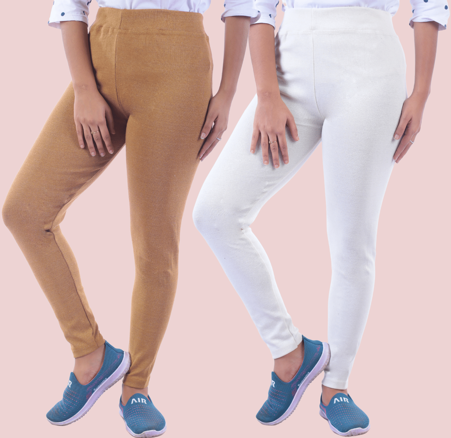 KARARO JEGGINGS - Cotton Blend Skinny Fit Camel Women's Jeggings ( Pack of 2 )     			KARARO JEGGINGS - Cotton Blend Skinny Fit Camel Women's Jeggings ( Pack of 2 )