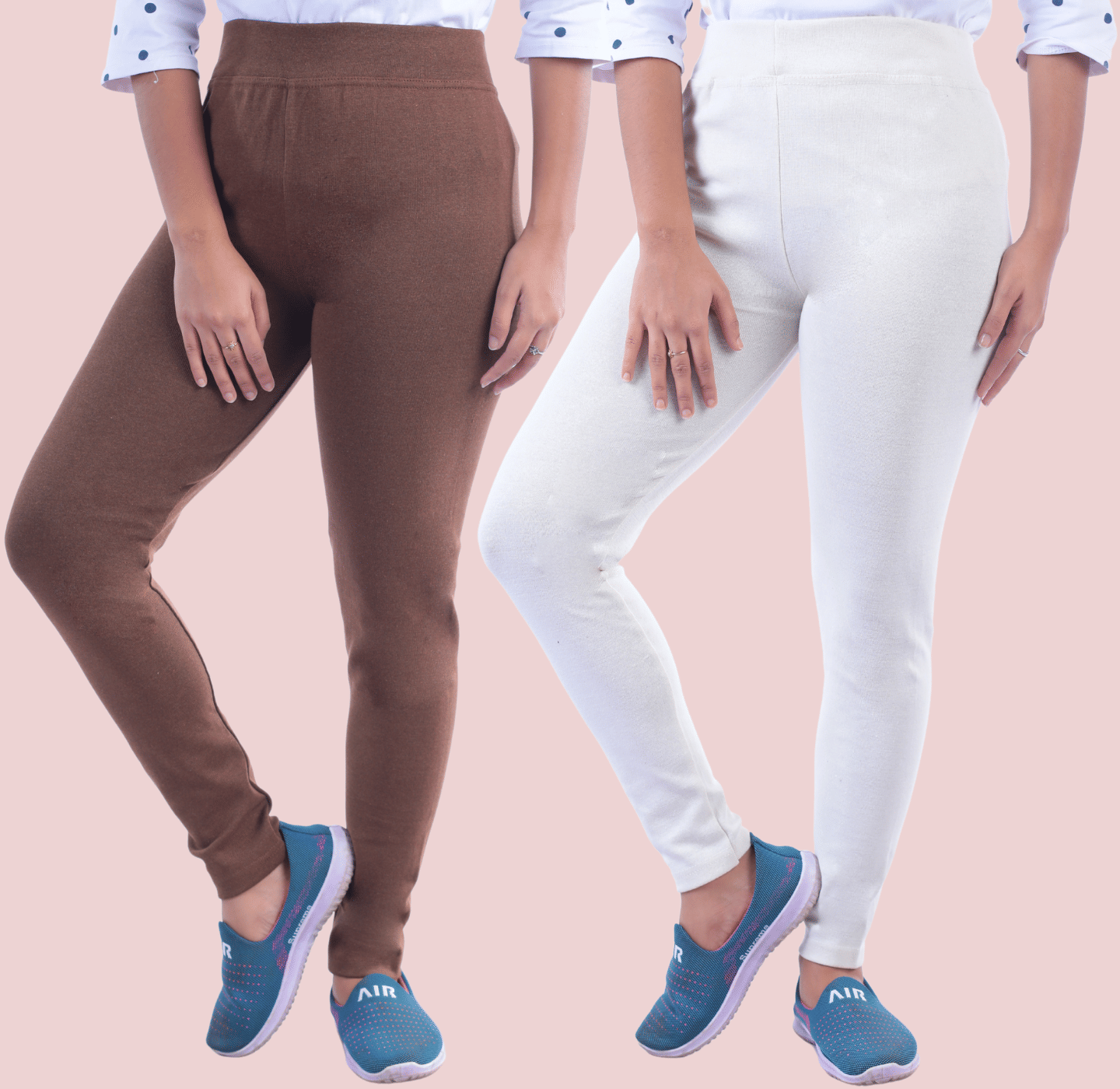     			KARARO JEGGINGS - Cotton Blend Skinny Fit Brown Women's Jeggings ( Pack of 2 )