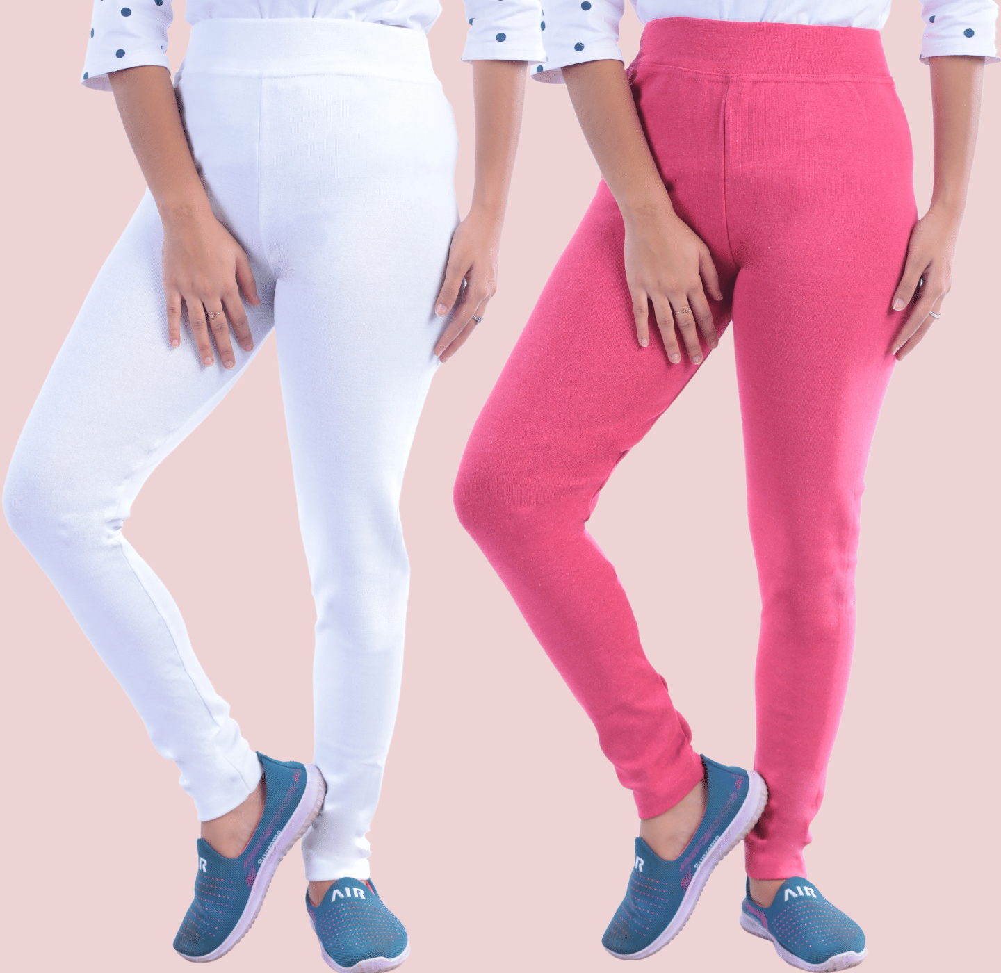     			KARARO JEGGINGS - Cotton Blend Skinny Fit White Women's Jeggings ( Pack of 2 )