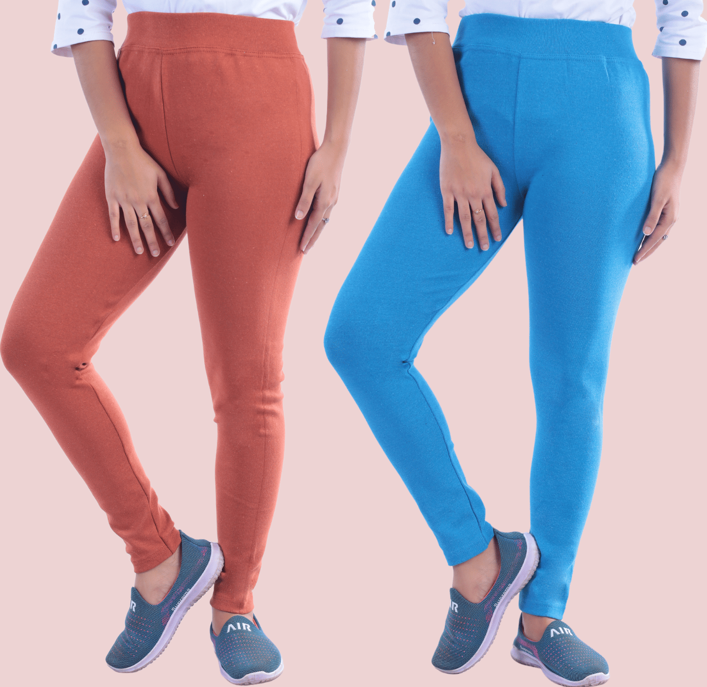 KARARO JEGGINGS - Cotton Blend Skinny Fit Khaki Women's Jeggings ( Pack of 2 ) KARARO JEGGINGS - Cotton Blend Skinny Fit Khaki Women's Jeggings ( Pack of 2 )