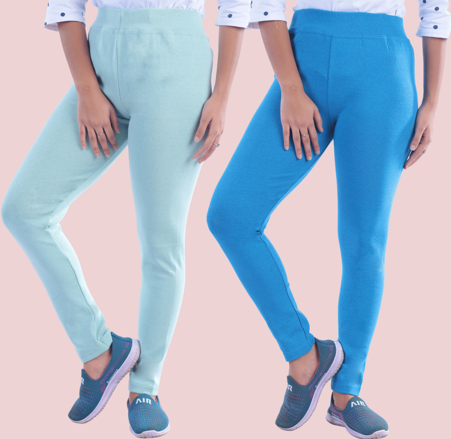     			KARARO JEGGINGS - Cotton Blend Skinny Fit Mint Green Women's Jeggings ( Pack of 2 )