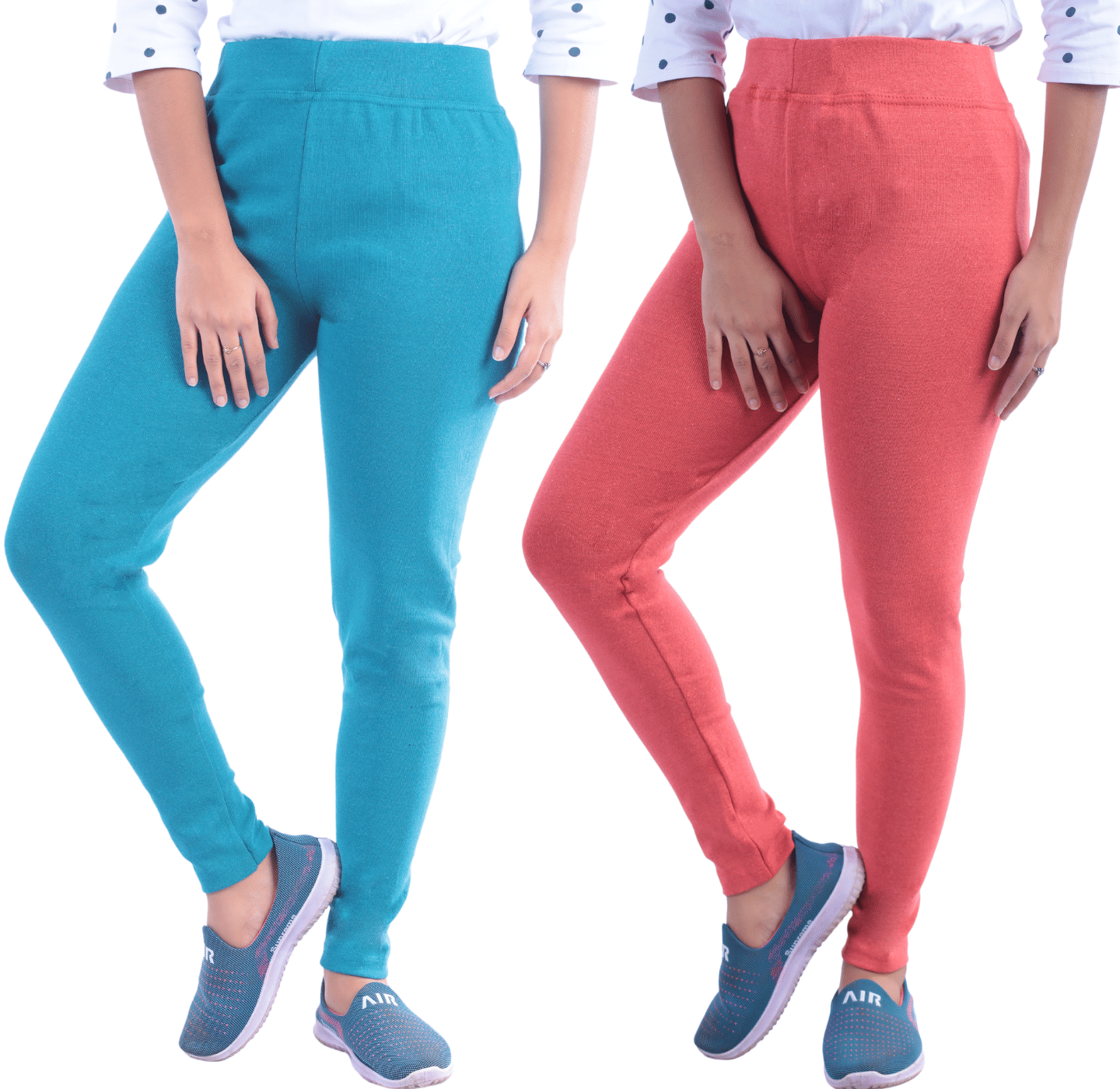     			KARARO JEGGINGS - Cotton Blend Skinny Fit Green Women's Jeggings ( Pack of 2 )