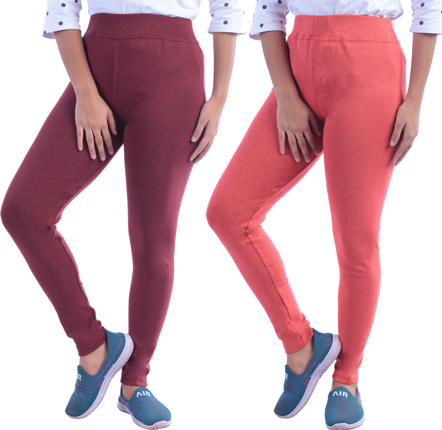 KARARO JEGGINGS - Cotton Blend Skinny Fit Maroon Women's Jeggings ( Pack of 2 ) KARARO JEGGINGS - Cotton Blend Skinny Fit Maroon Women's Jeggings ( Pack of 2 )