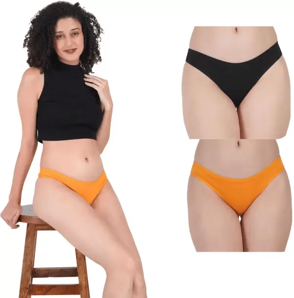     			Louis Craft Pack of 2 Cotton Lycra Thongs For Women ( Multi Color )