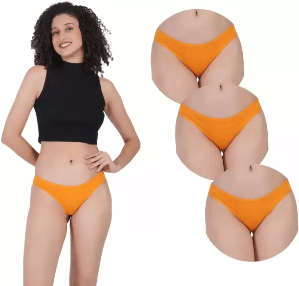     			Louis Craft Pack of 3 Cotton Lycra Hipster For Women ( Orange )