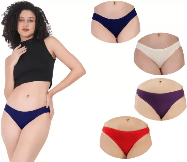 Louis Craft Pack of 4 Cotton Lycra Thongs For Women ( Multicolor1 ) Louis Craft Pack of 4 Cotton Lycra Thongs For Women ( Multicolor1 )