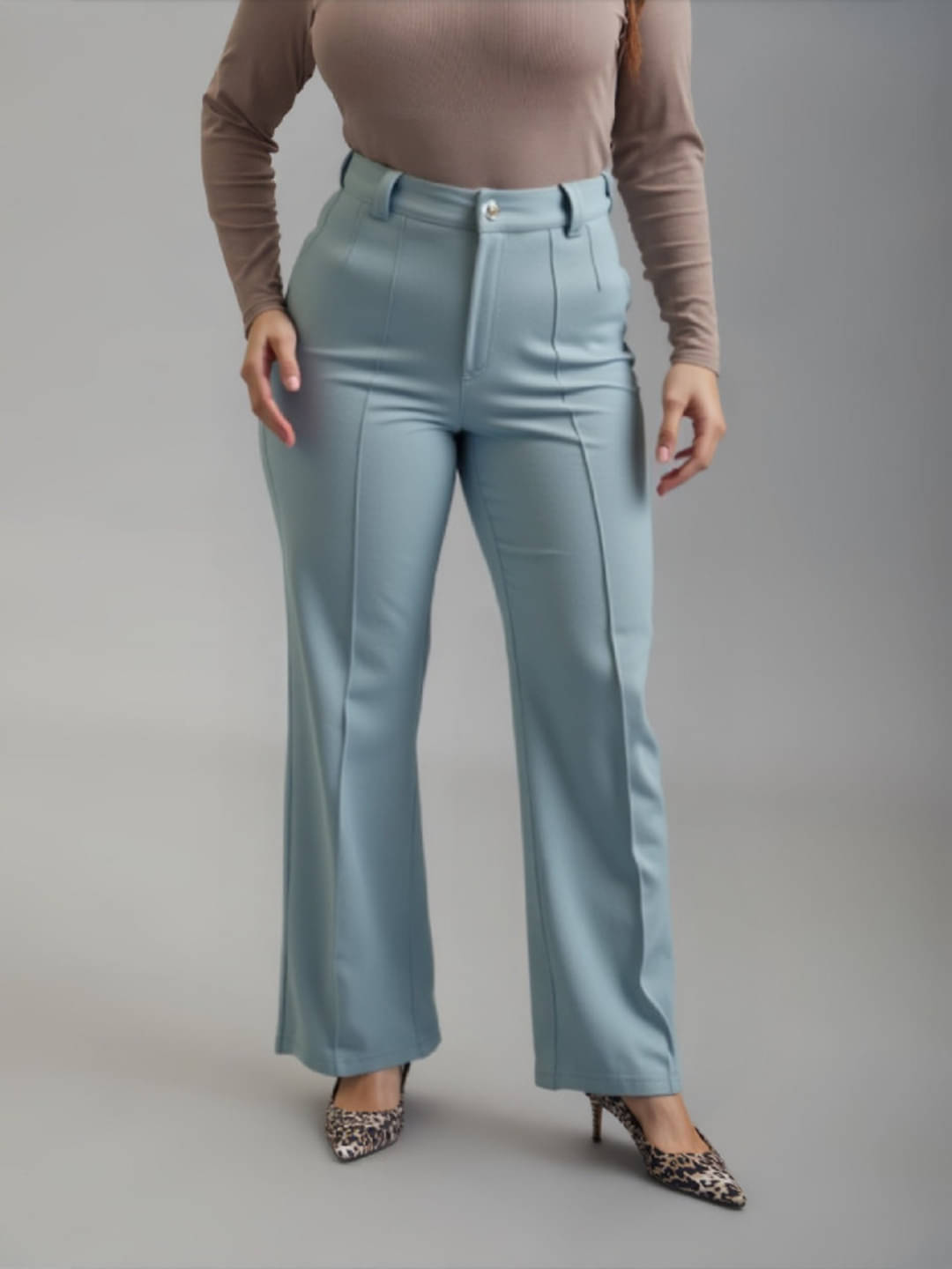     			MAYKR Pack of 1 Lycra Straight Women's Formal Pants ( Grey )