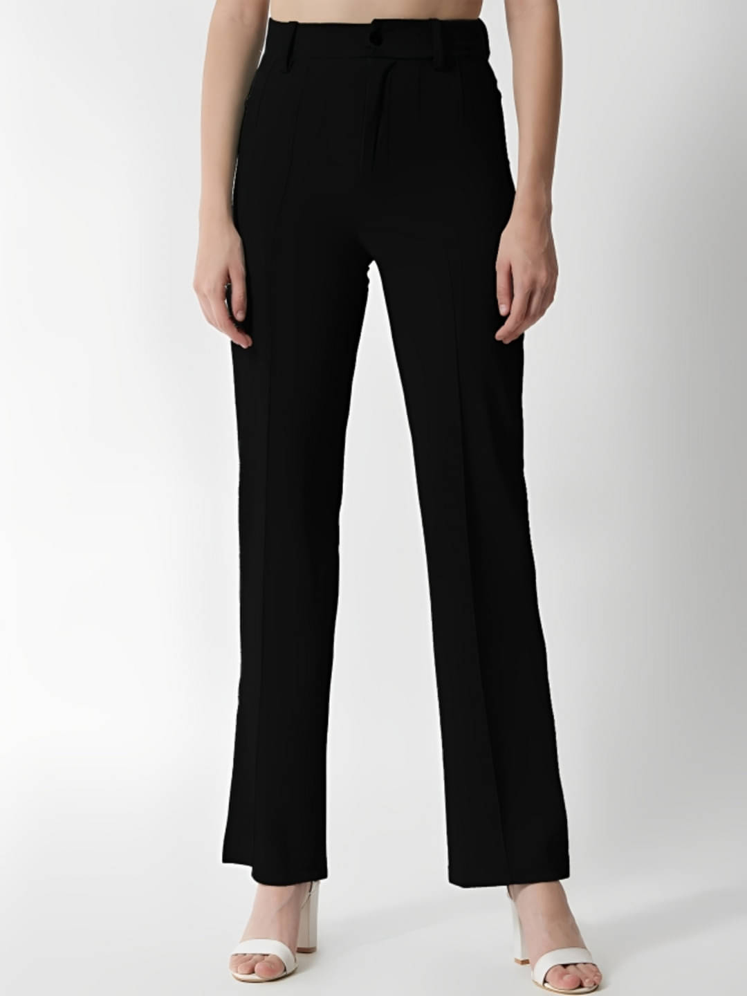     			MAYKR Pack of 1 Lycra Straight Women's Formal Pants ( Black )