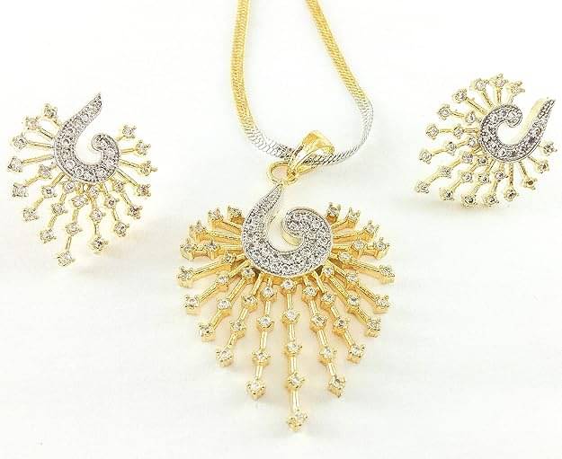 Opus Gems Golden Pendant set ( Pack of 1 ) Opus Gems Golden Pendant set ( Pack of 1 )