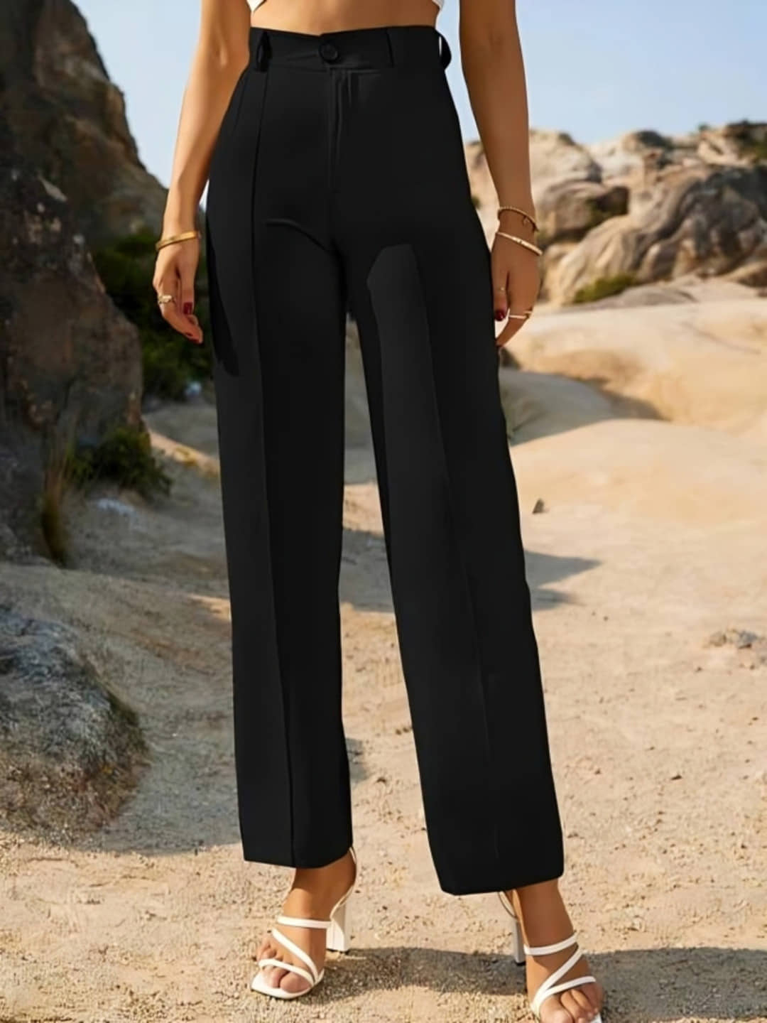 PLUS PARADISE Pack of 1 Lycra Straight Women's Formal Pants ( Black ) - Trousers | Buy online on ZillyBuy