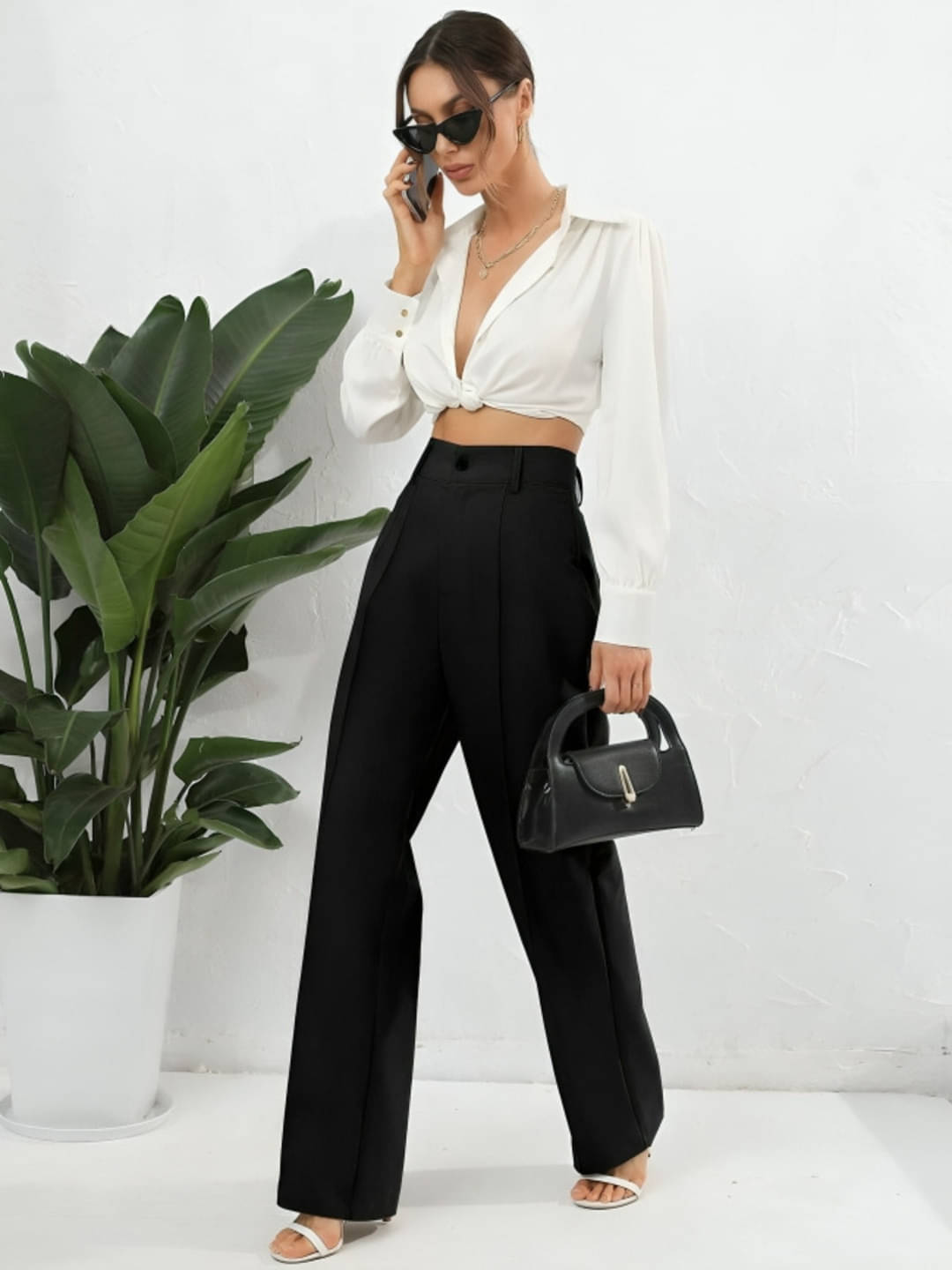     			PLUS PARADISE Pack of 1 Lycra Straight Women's Casual Pants ( Black )