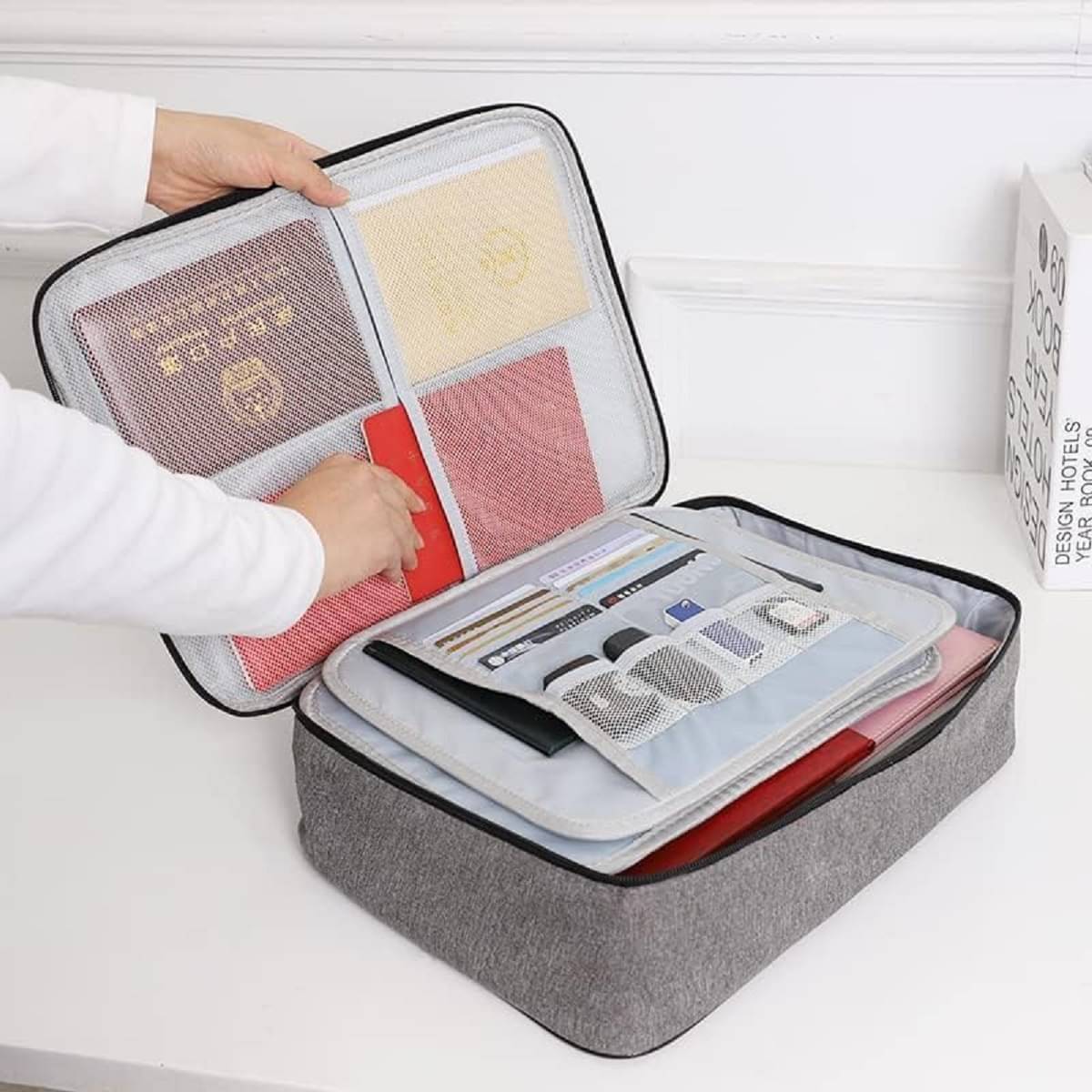     			RAMDEV ENTERPRISE Light Grey Document Bag ( Pack of 1 )