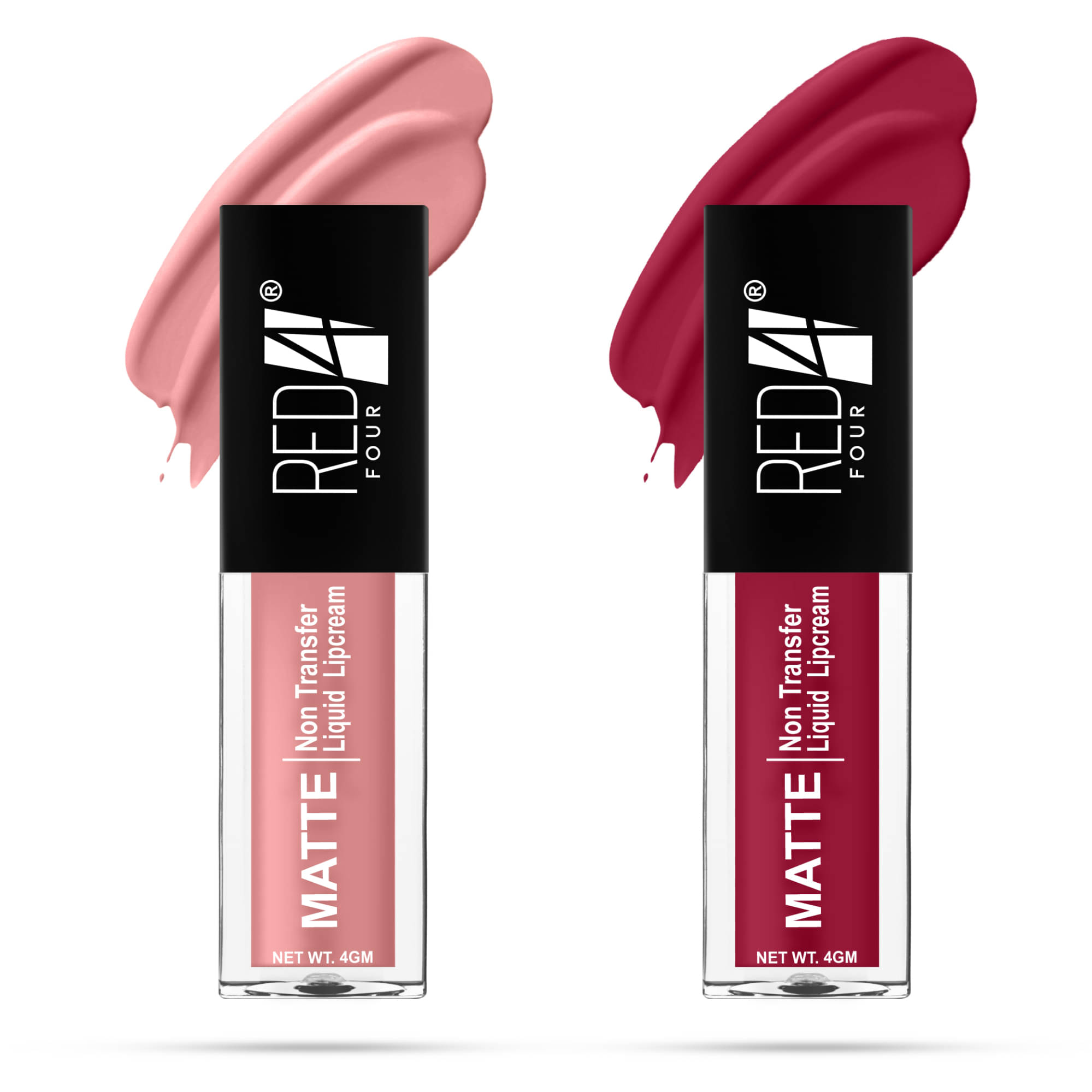 RED 4 Peach,Ruby Pink Matte Long Lasting Liquid Lipstick ( Pack of 2 ) RED 4 Peach,Ruby Pink Matte Long Lasting Liquid Lipstick ( Pack of 2 )