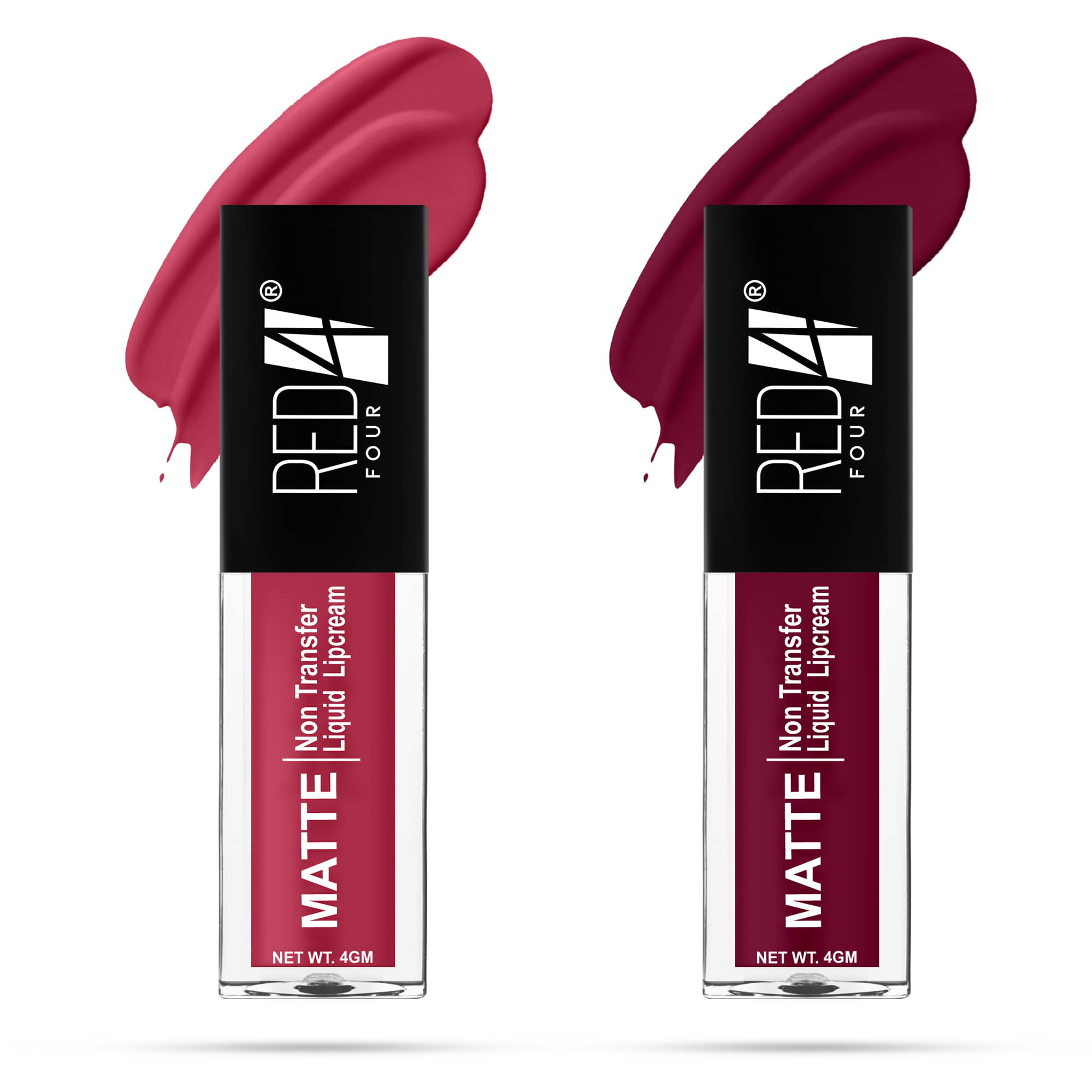 RED 4 Peach,Wine Matte Long Lasting Liquid Lipstick ( Pack of 2 ) RED 4 Peach,Wine Matte Long Lasting Liquid Lipstick ( Pack of 2 )