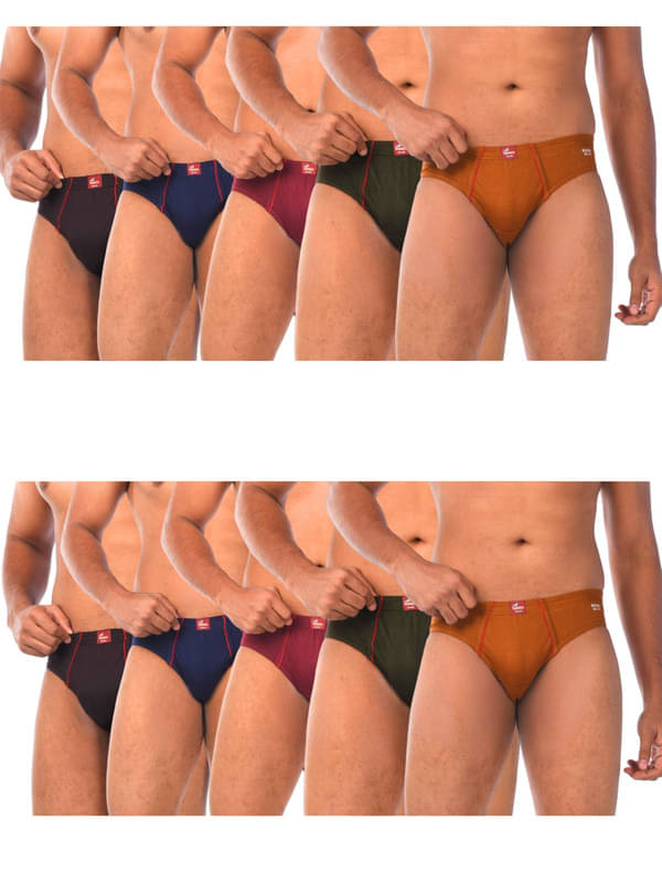 Renox Pack of 10 Cotton Blend Briefs For Men's ( Multicolor1 ) Renox Pack of 10 Cotton Blend Briefs For Men's ( Multicolor1 )
