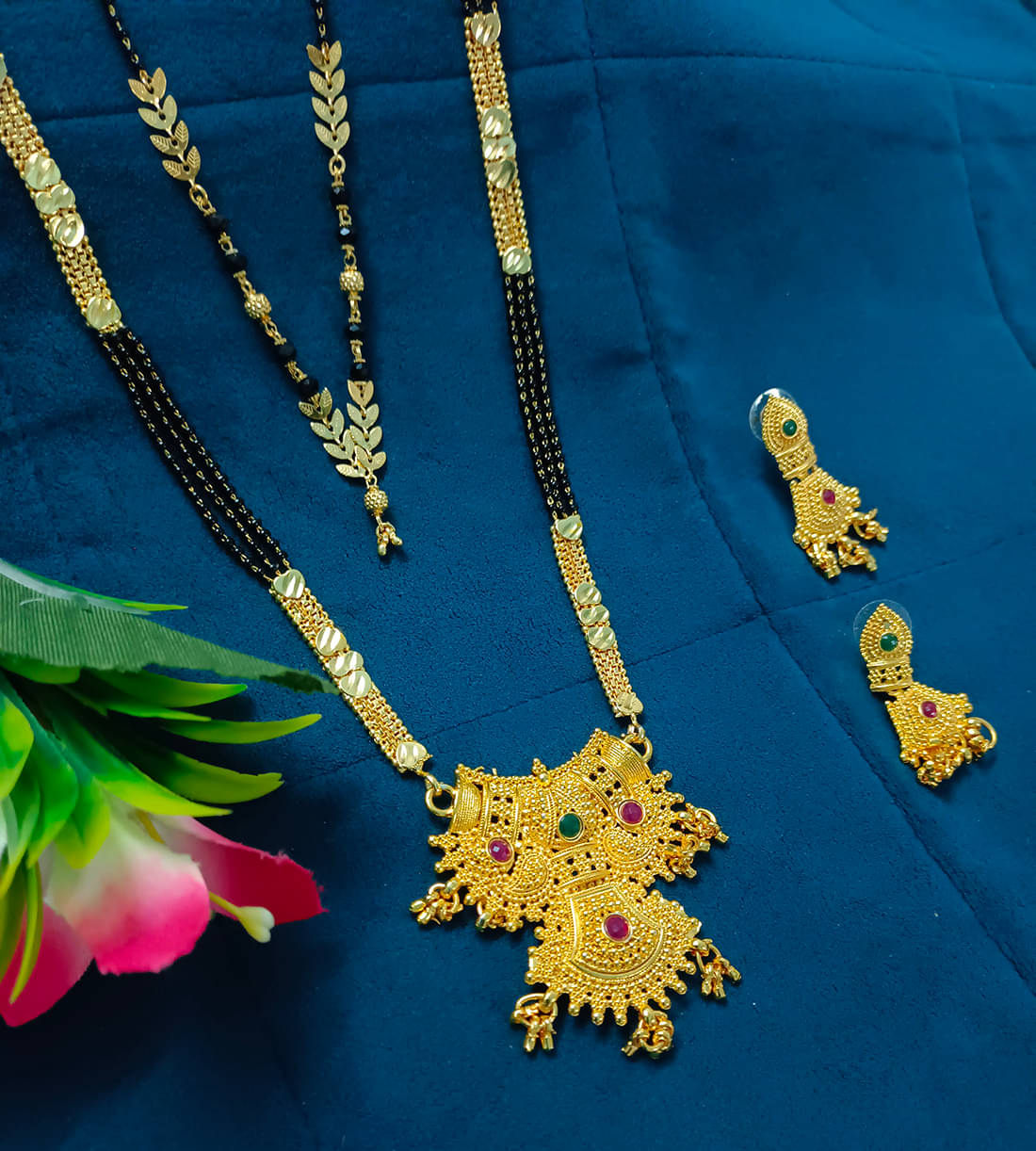 SHANKHRAJ MA LL Golden Mangalsutra Set ( Pack of 2 ) SHANKHRAJ MA LL Golden Mangalsutra Set ( Pack of 2 )
