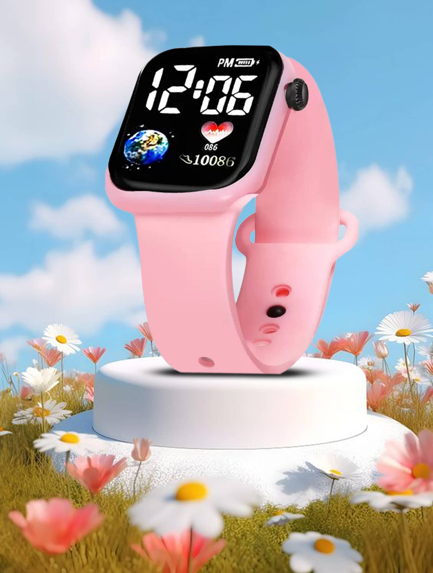     			THMT Pink Silicon Analog Men's Watch