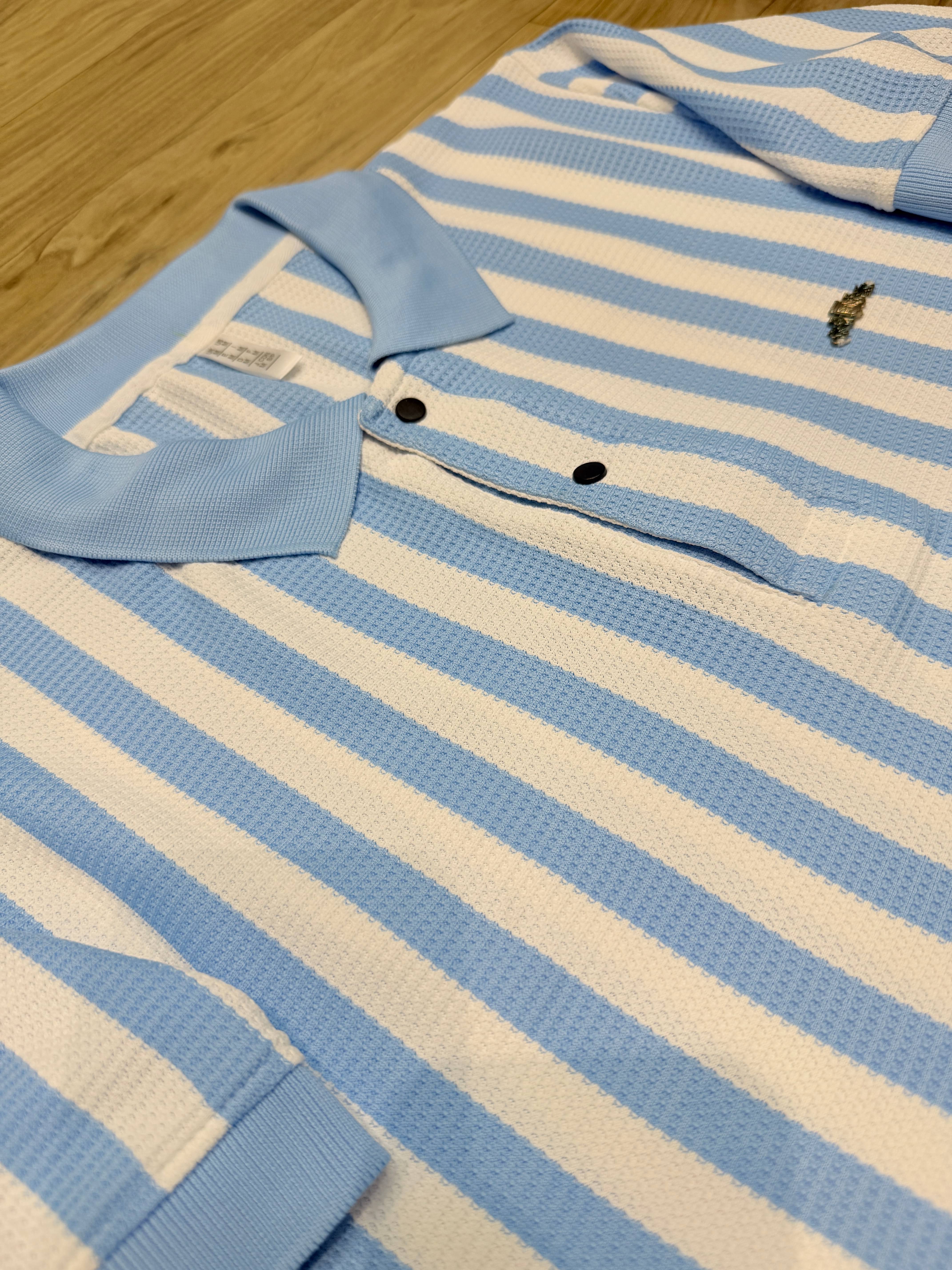     			TOROLY Men Cotton Blend Regular Fit Colorblock T-Shirt ( Sky Blue )