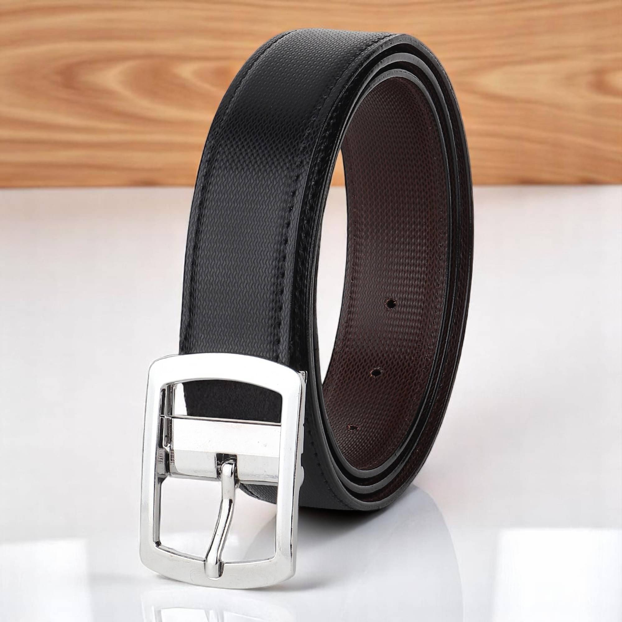WARCKS - Black PU Men's Reversible Belt ( Pack of 1 )     			WARCKS - Black PU Men's Reversible Belt ( Pack of 1 )