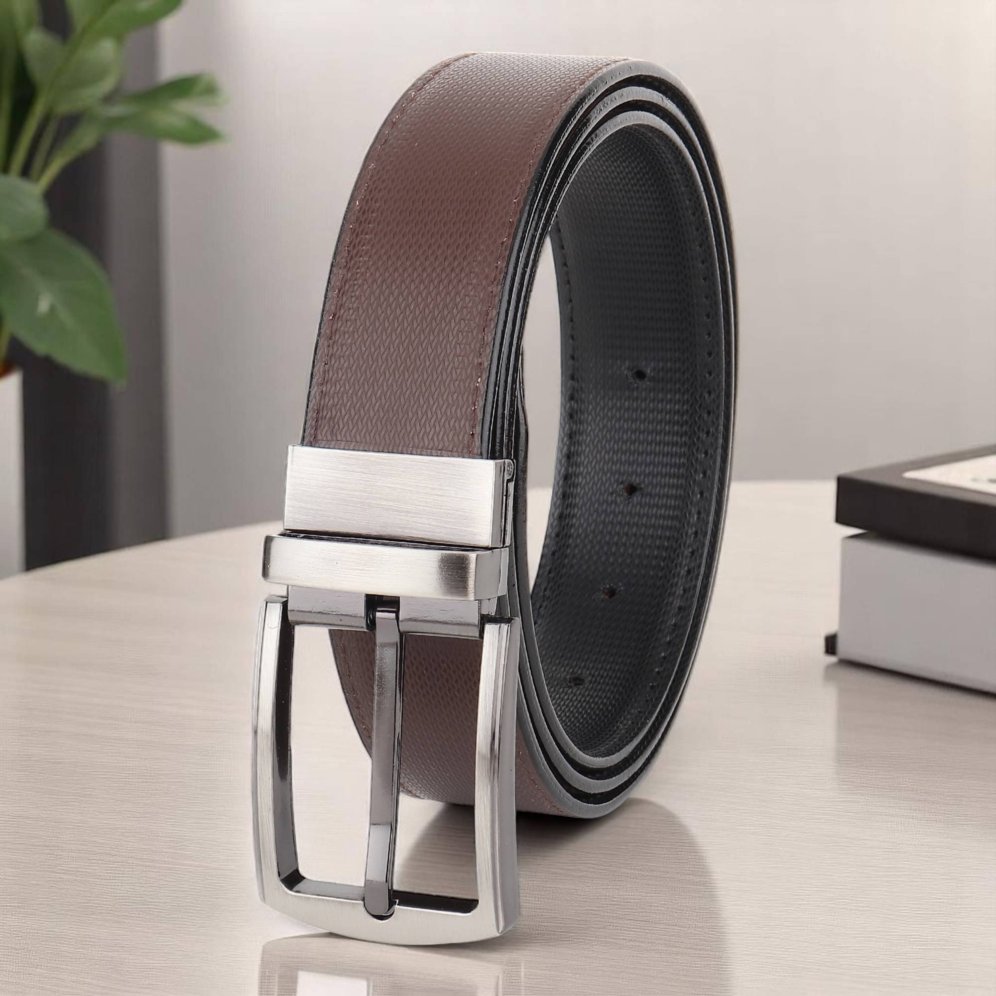 WARCKS - Brown PU Men's Reversible Belt ( Pack of 1 ) WARCKS - Brown PU Men's Reversible Belt ( Pack of 1 )